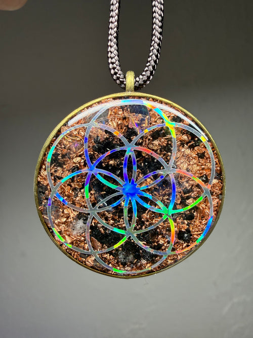 Aura Quartz~Metatron’s Cube+Seed of Life