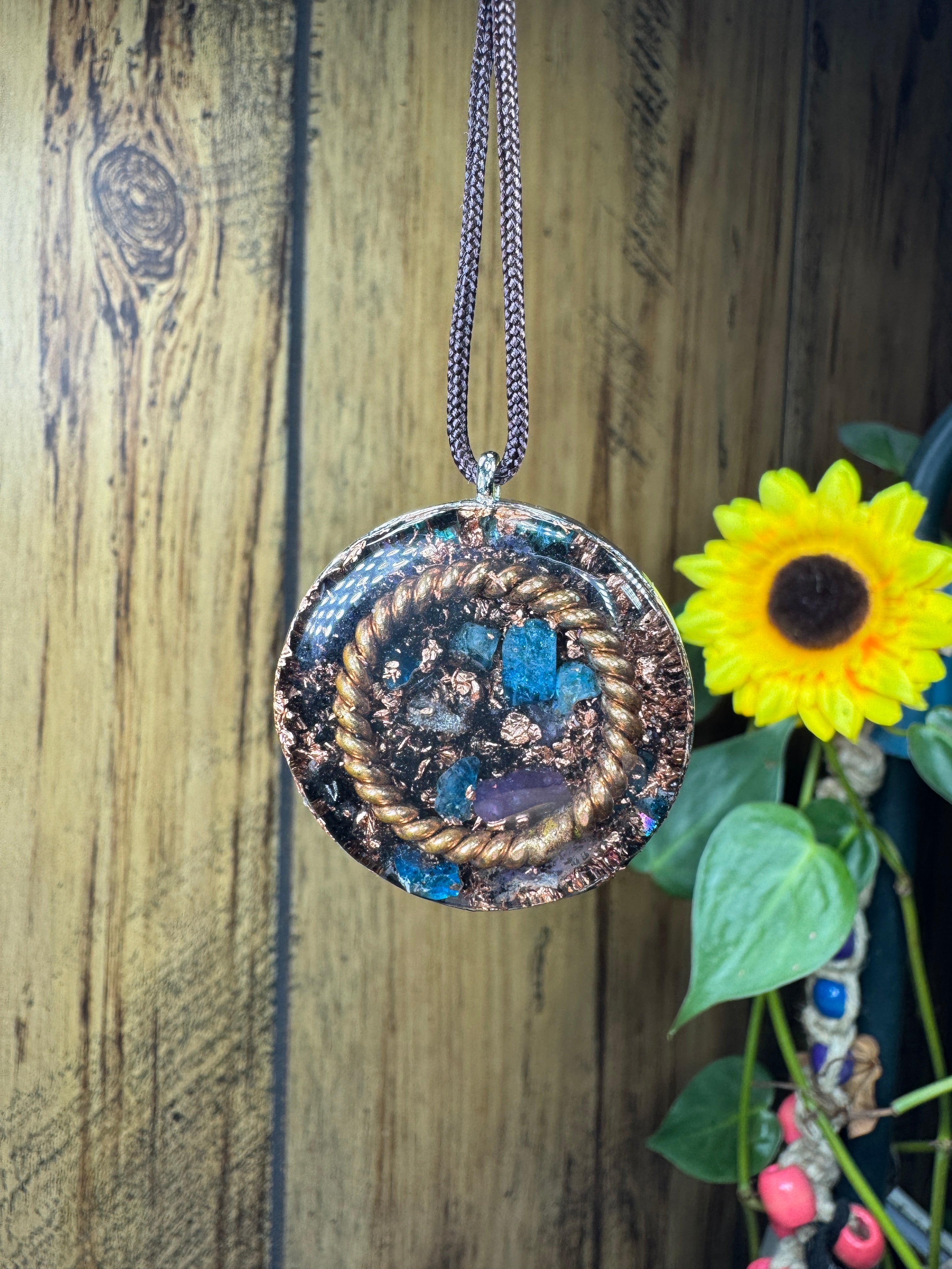 Blue Apatite-Lepidolite 1/8 Sacred Cubit Tensor Ring