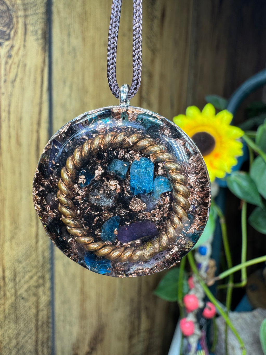 Blue Apatite-Lepidolite 1/8 Sacred Cubit Tensor Ring