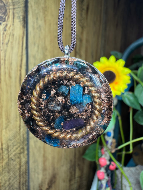 Blue Apatite-Lepidolite 1/8 Sacred Cubit Tensor Ring