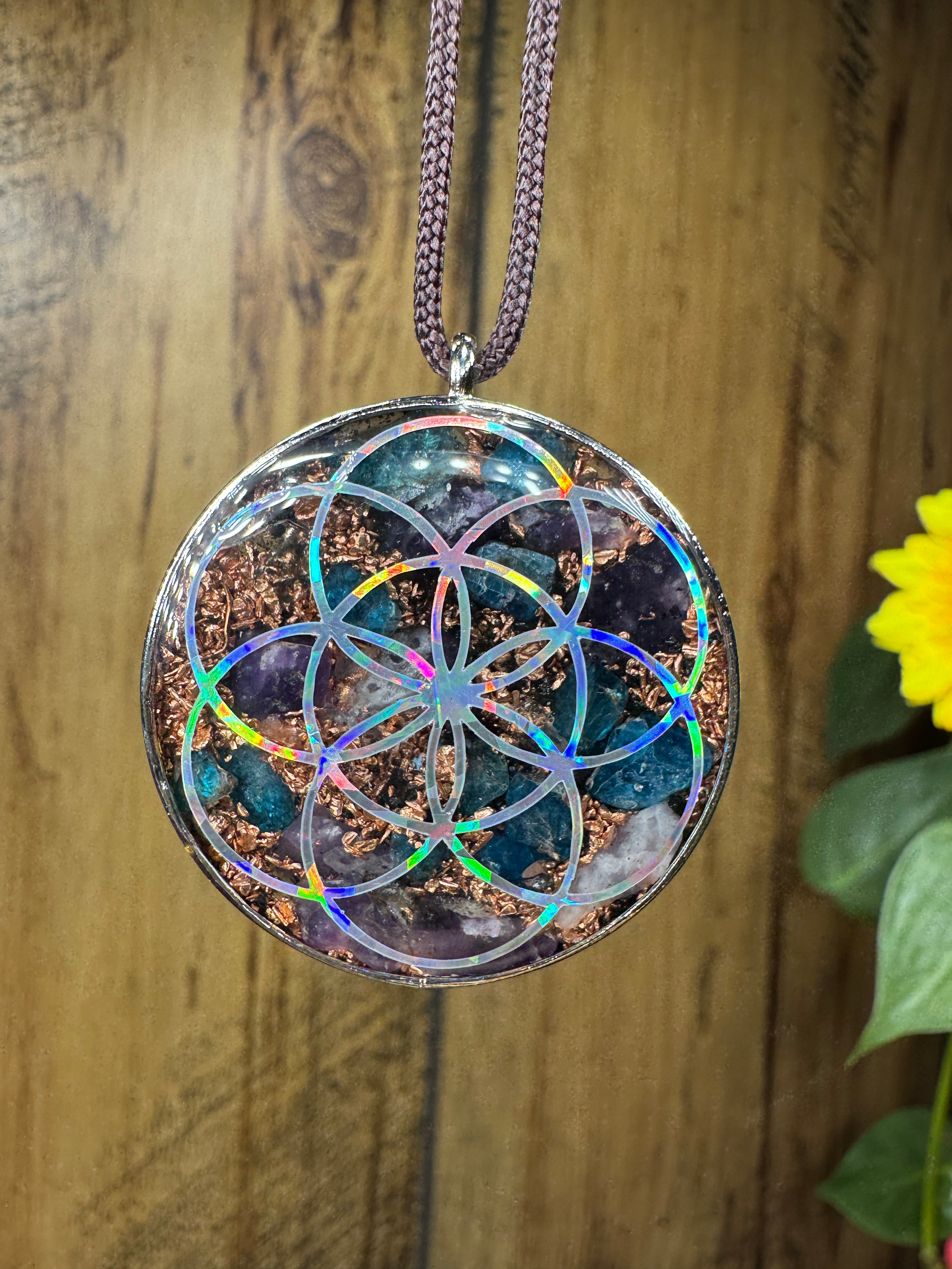 Blue Apatite-Lepidolite 1/8 Sacred Cubit Tensor Ring