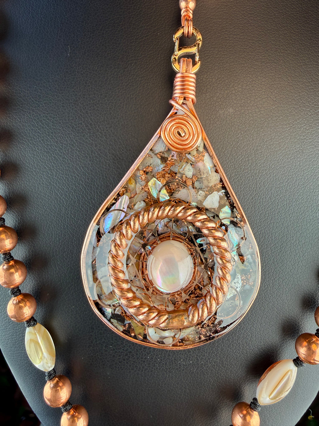 Flow~Natural Shell Orgonite Mala