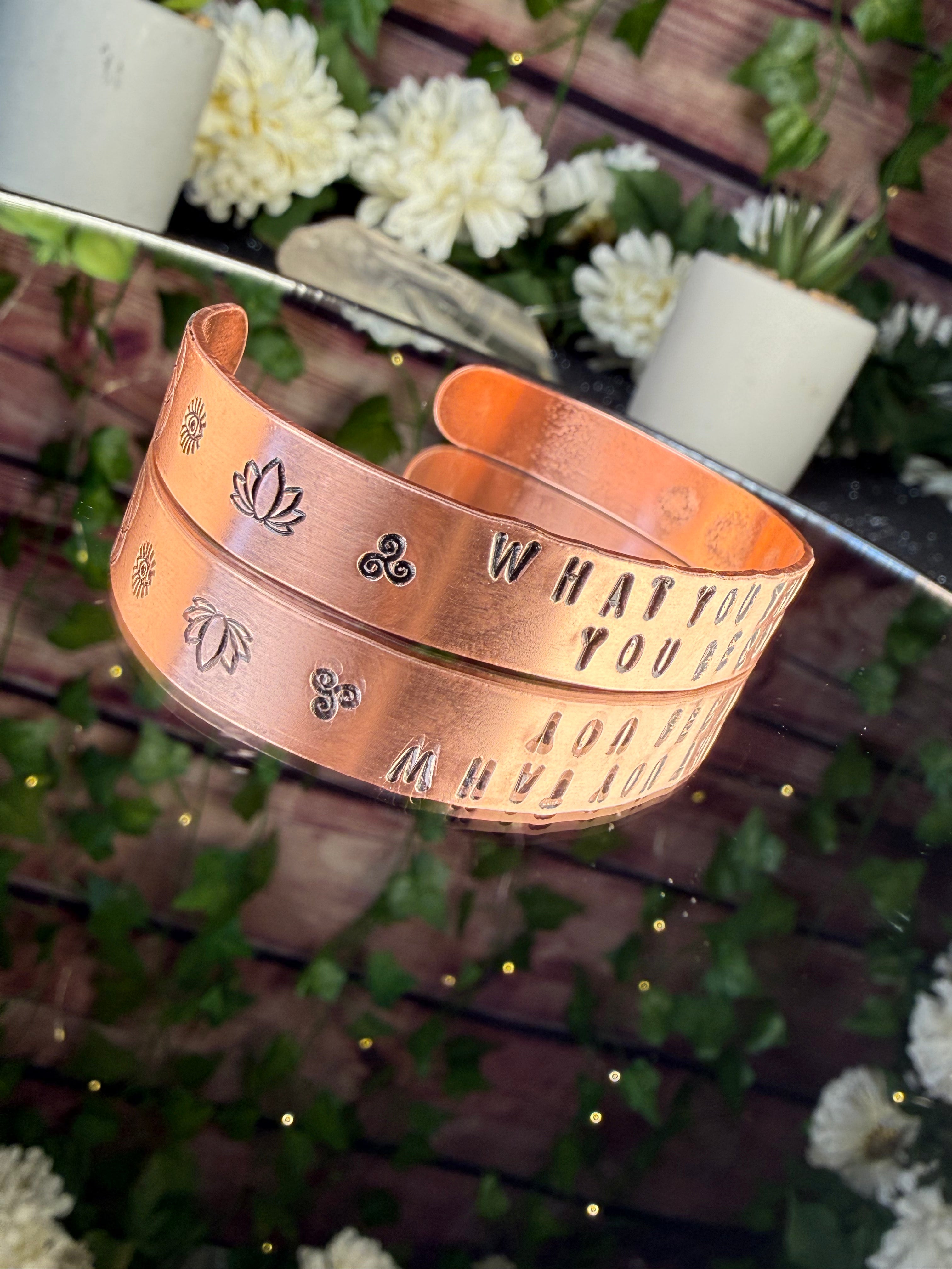 What you think you become~Copper Bangle Bracelet