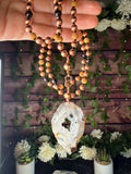 ~Oco Interchangeable Mala w/ Cedar, Smokey Quartz, & Copper Beads