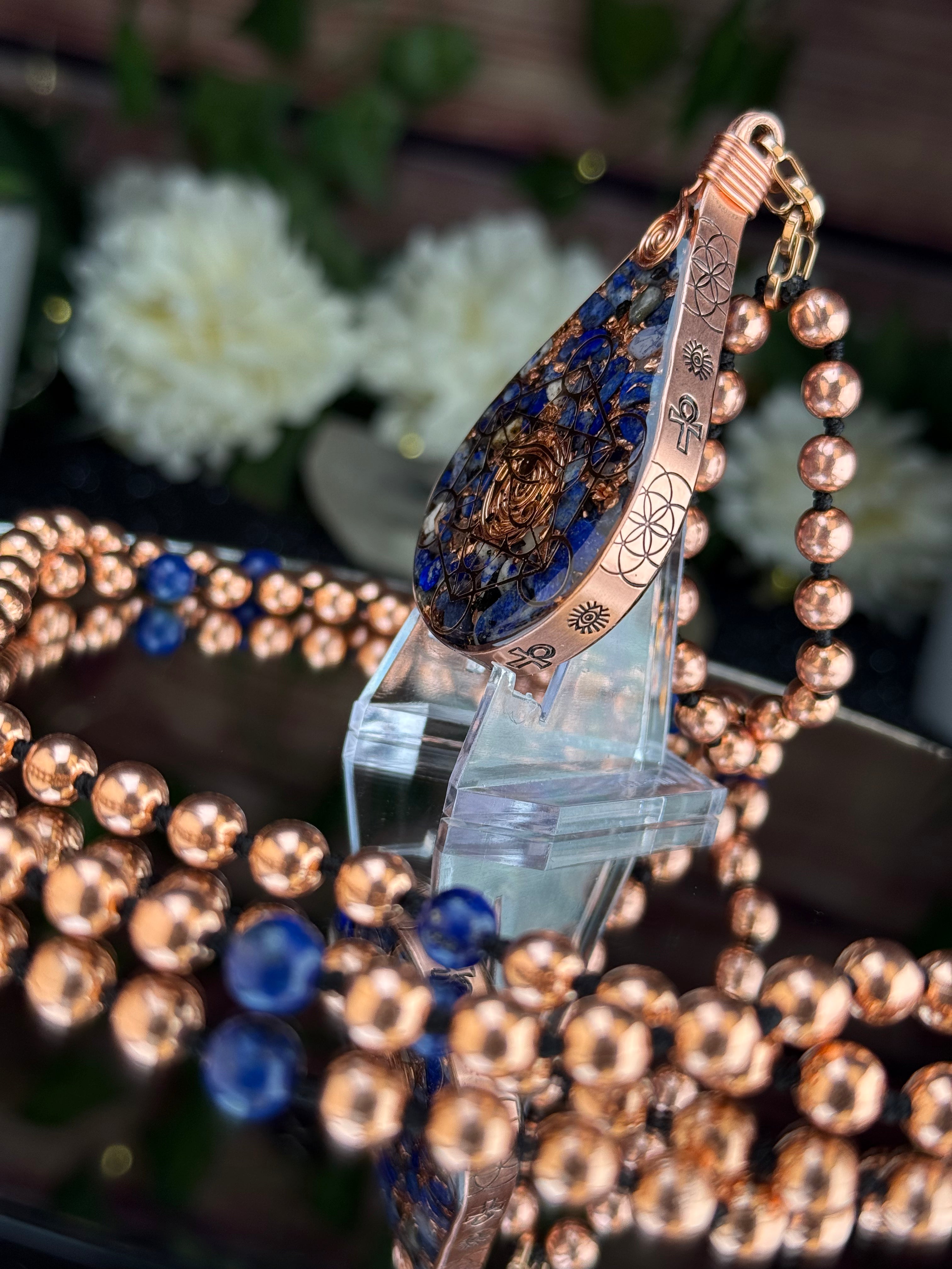 Stand in Wisdom-Orgonite Mala w/ Lapis Lazuli Signature Mala