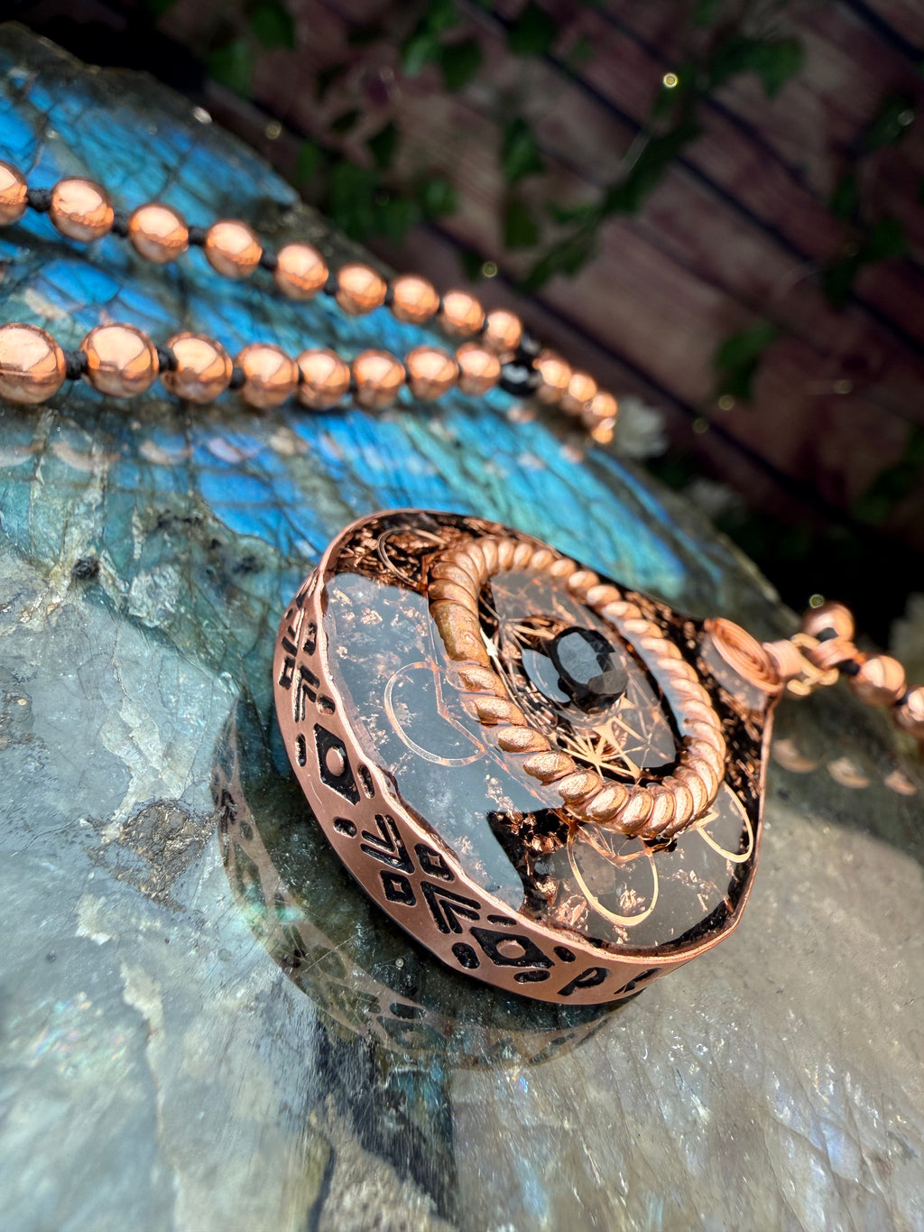 Grounded & Protected+Black Tourmaline Orgonite & Mala Necklace