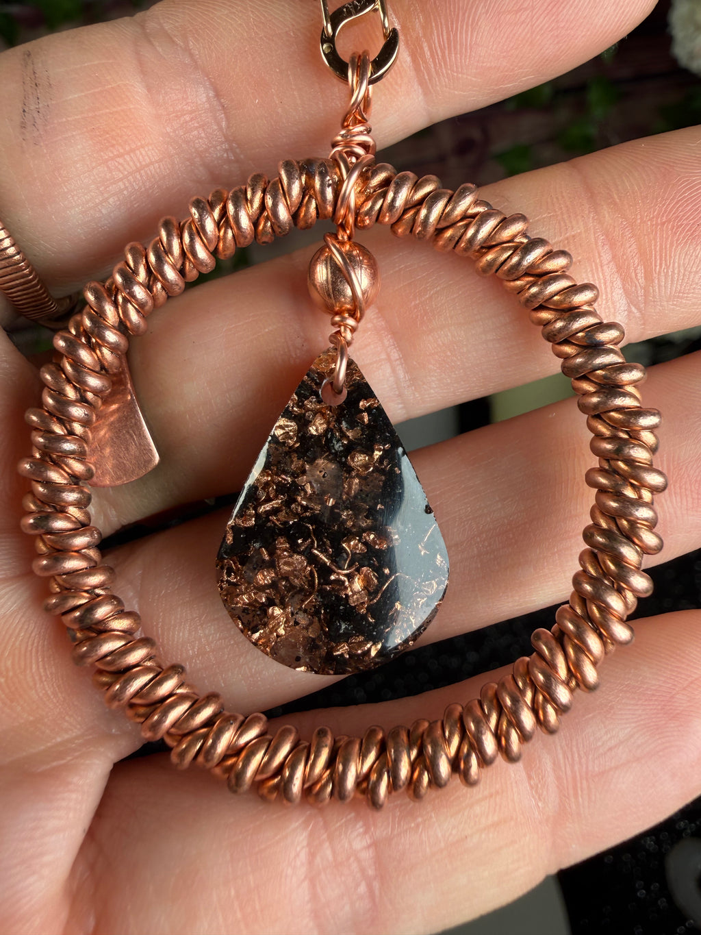 Double Twist Sacred Cubit Tensor Ring & Orgonite Necklace