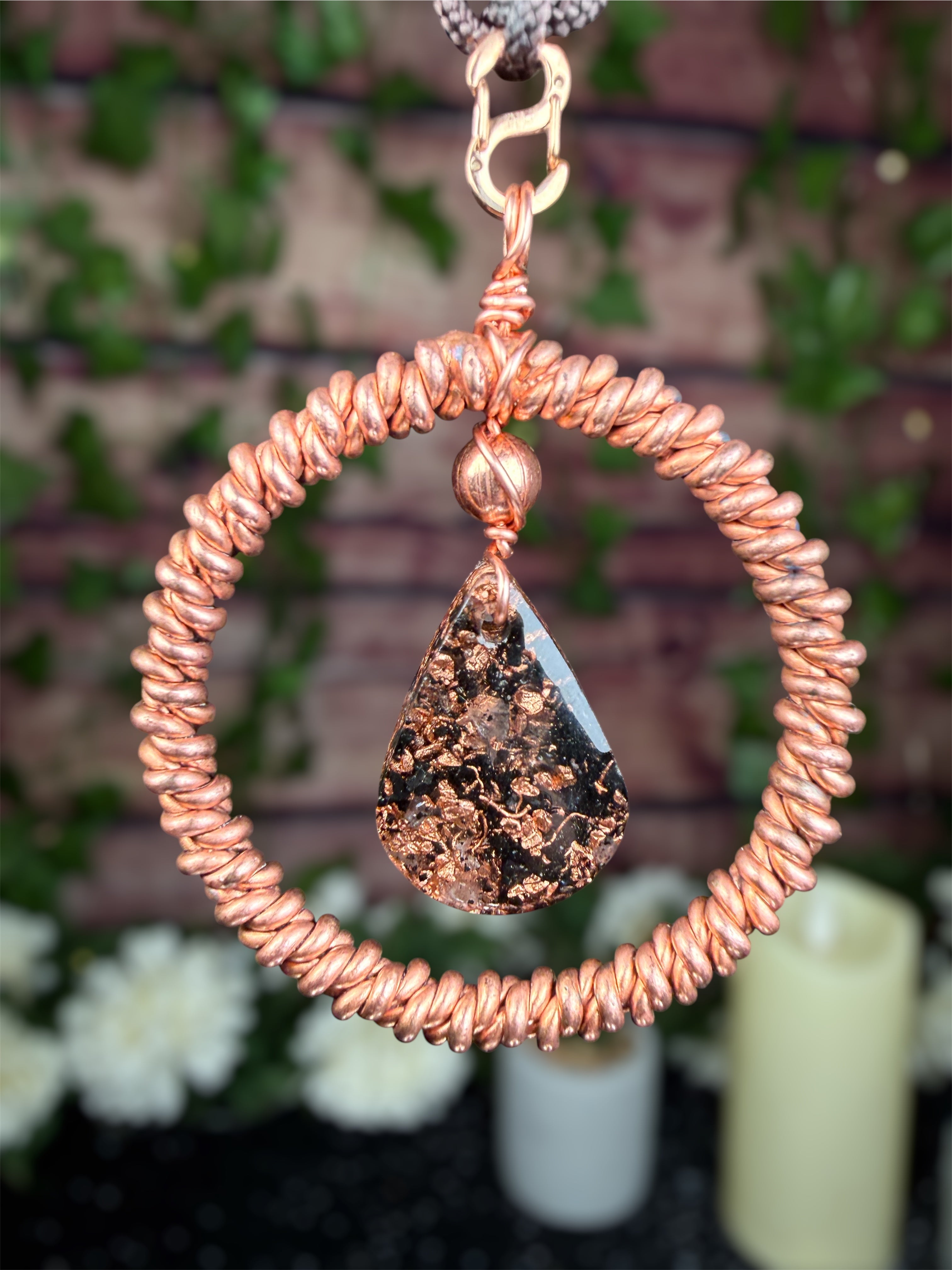 Double Twist Sacred Cubit Tensor Ring & Orgonite Necklace