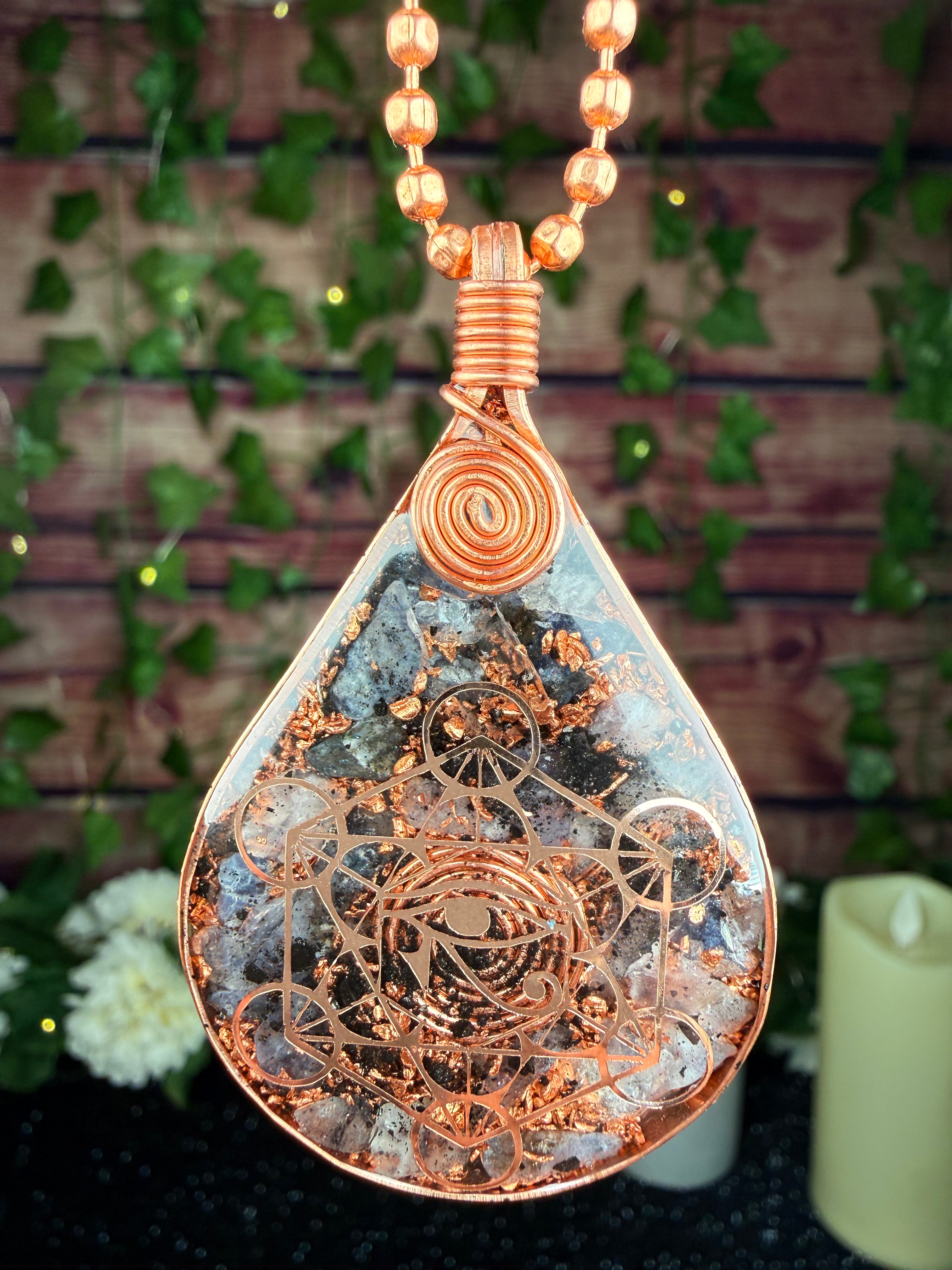 Trust your inner vision and walk in truth-Iolite Orgonite Necklace