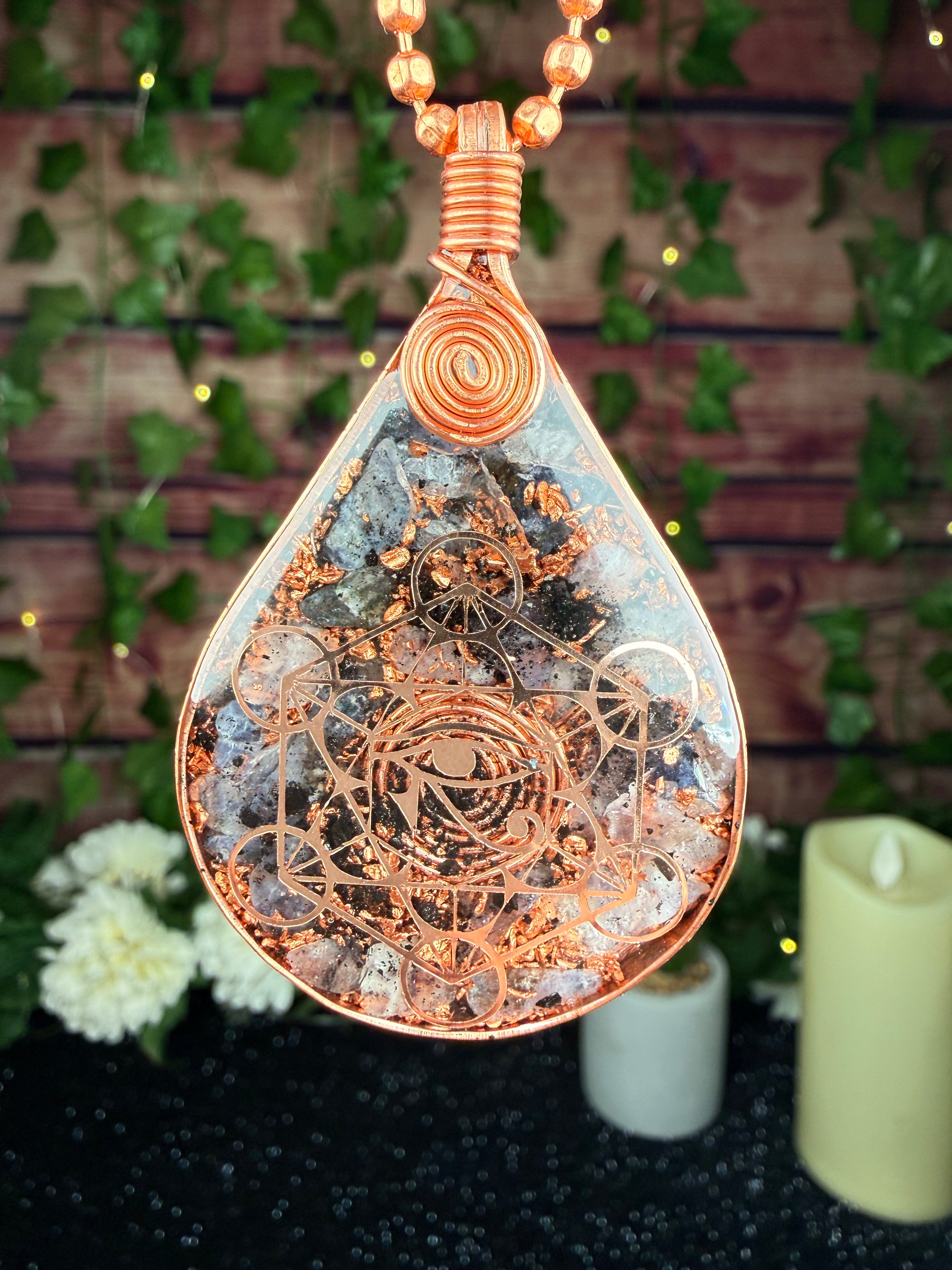 Trust your inner vision and walk in truth-Iolite Orgonite Necklace