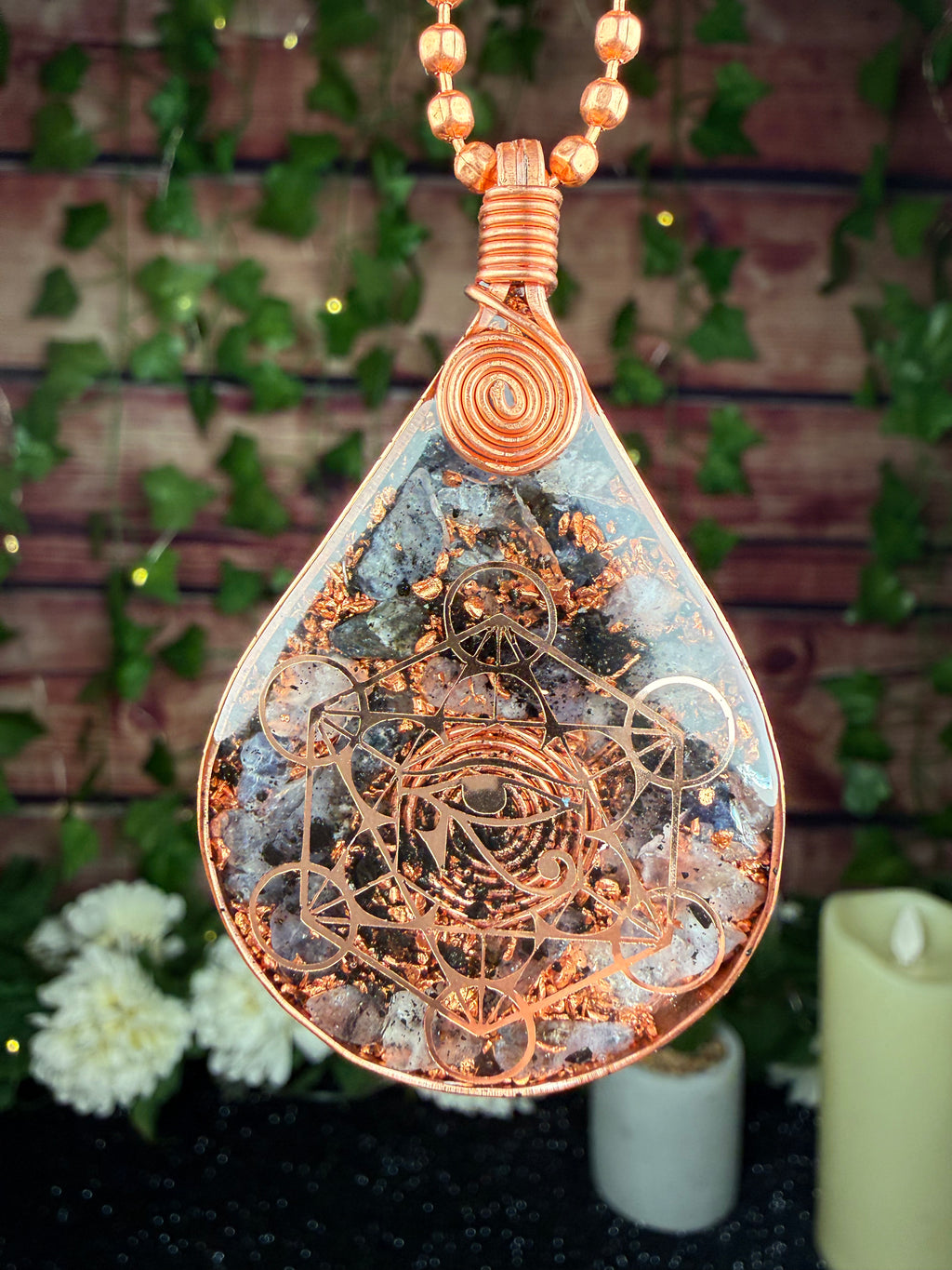 Trust your inner vision and walk in truth-Iolite Orgonite Necklace