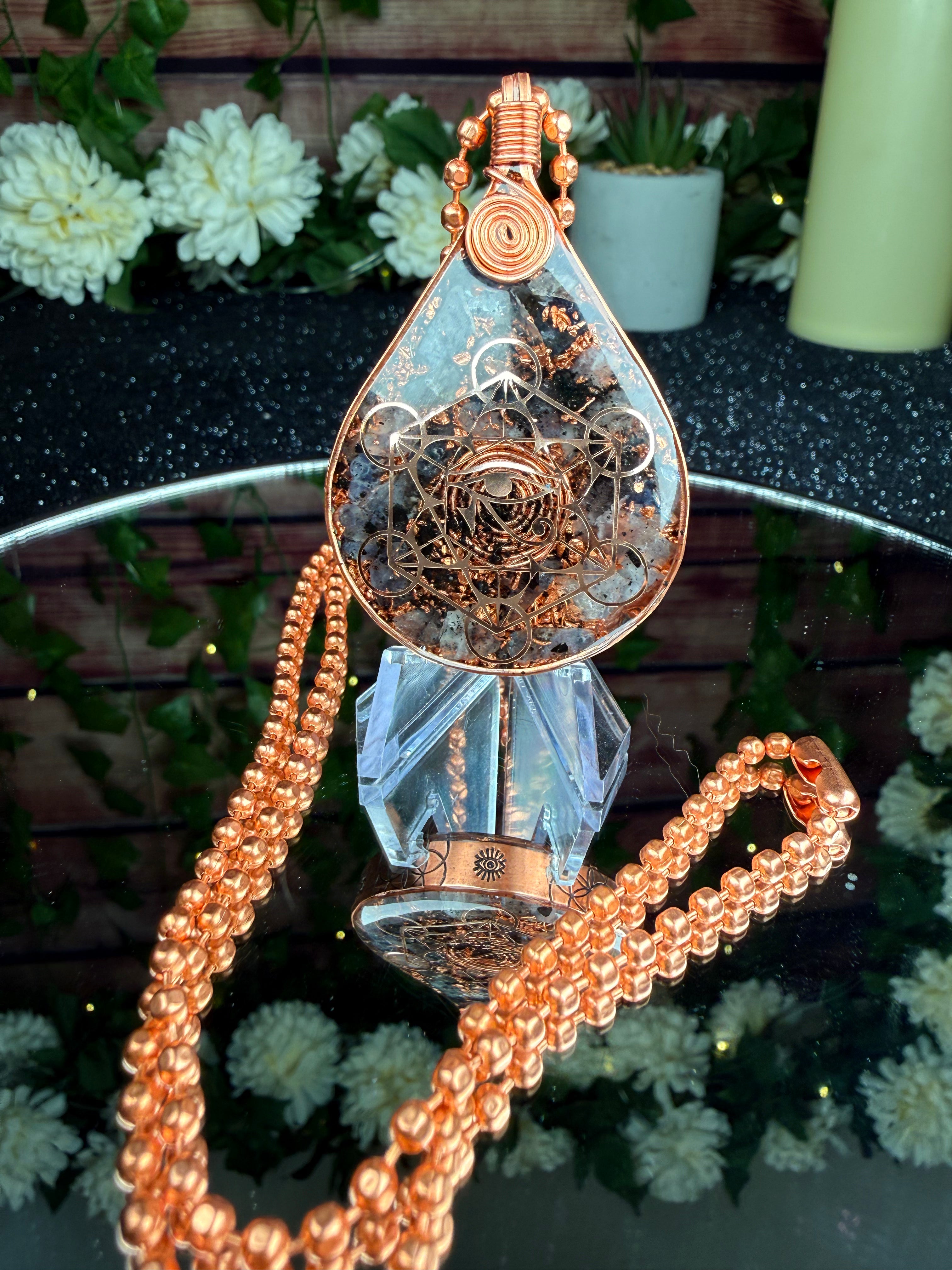 Trust your inner vision and walk in truth-Iolite Orgonite Necklace