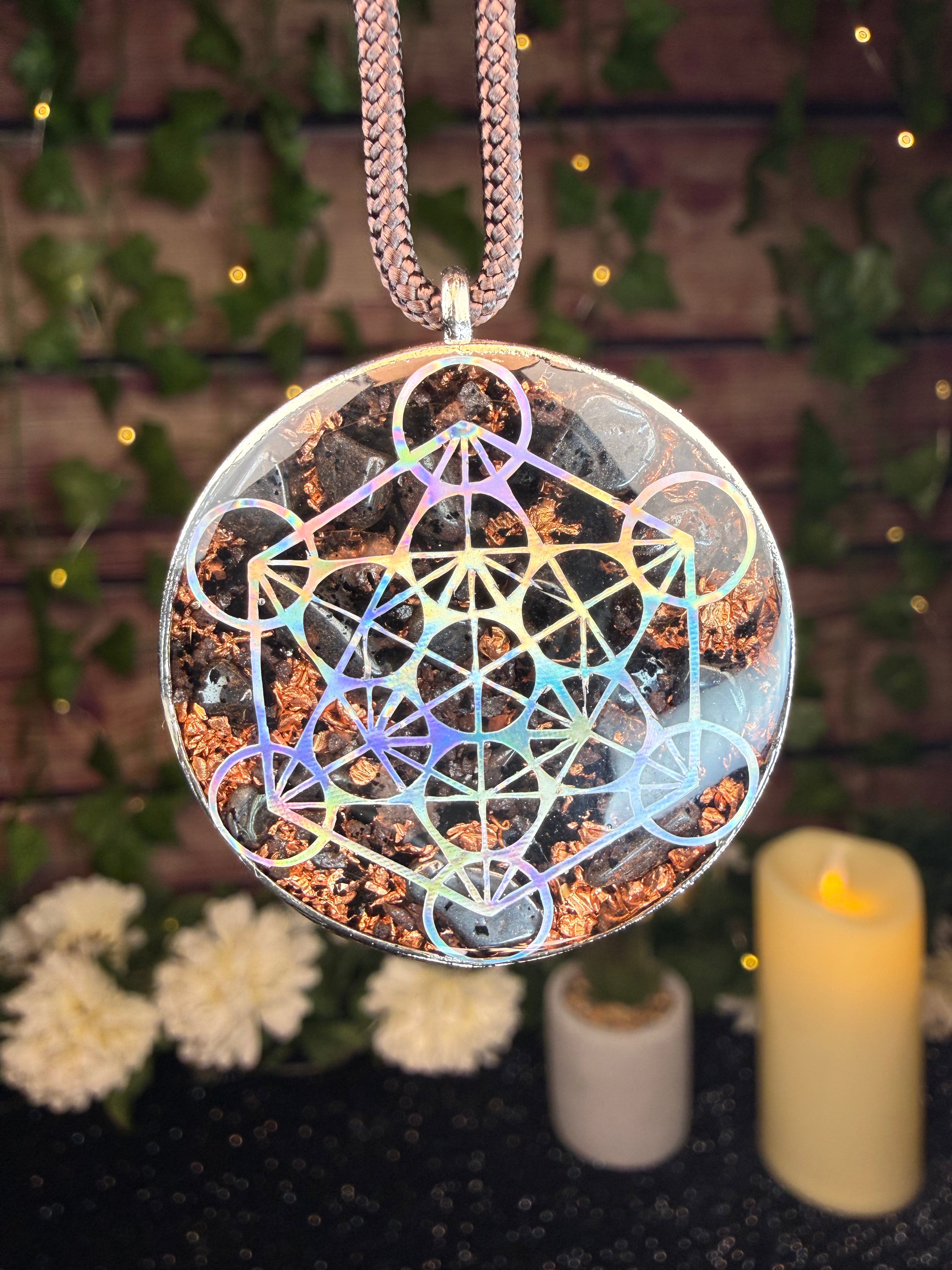 Metatron’s Cube+Seed of Life Adjustable Necklace