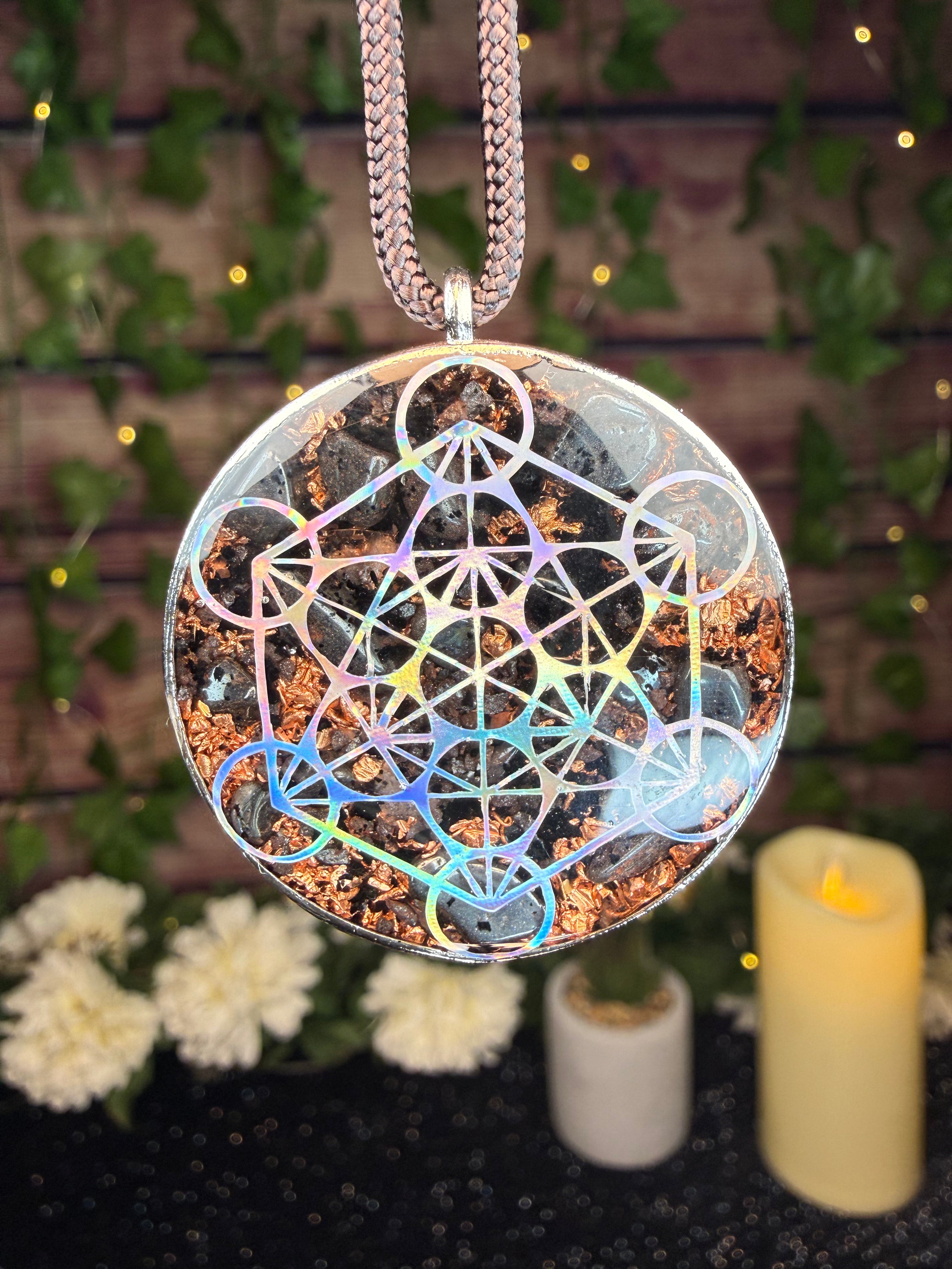Metatron’s Cube+Seed of Life Adjustable Necklace
