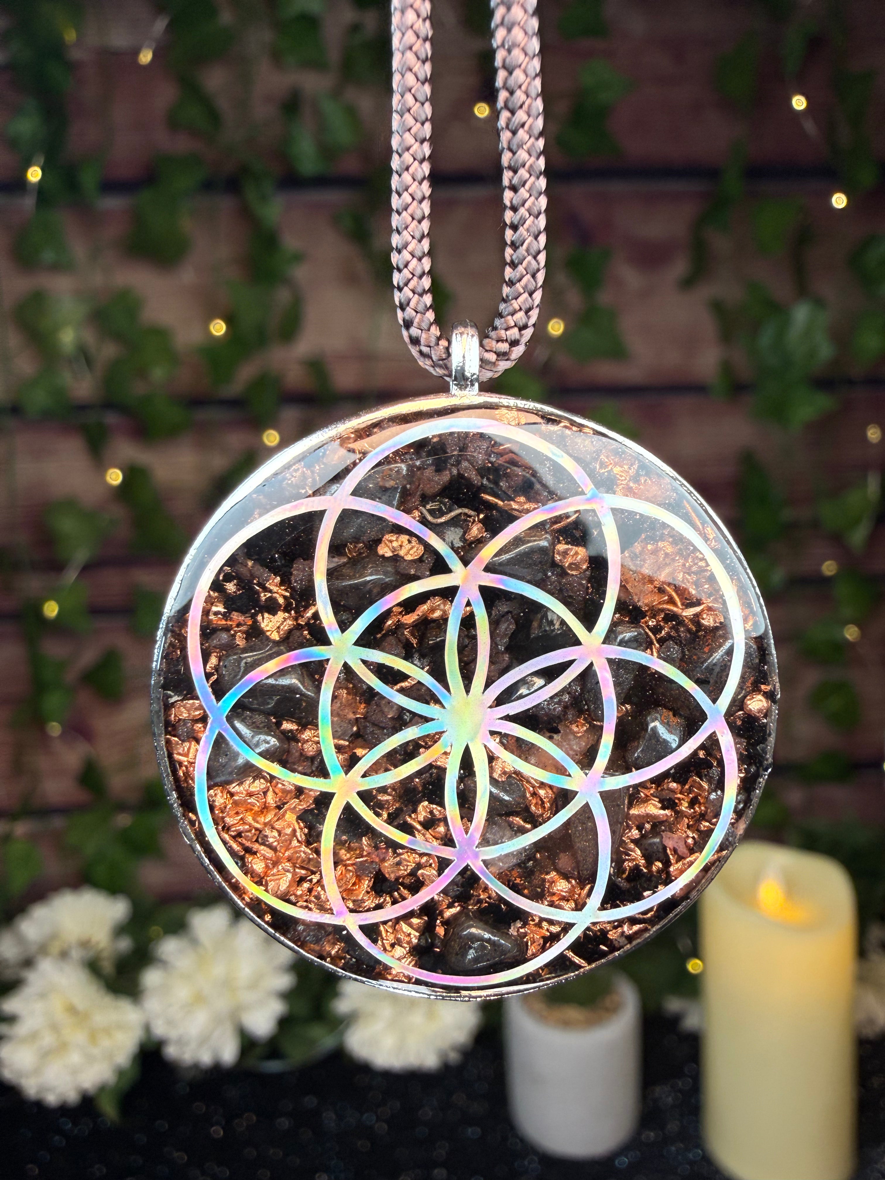 Metatron’s Cube+Seed of Life Adjustable Necklace