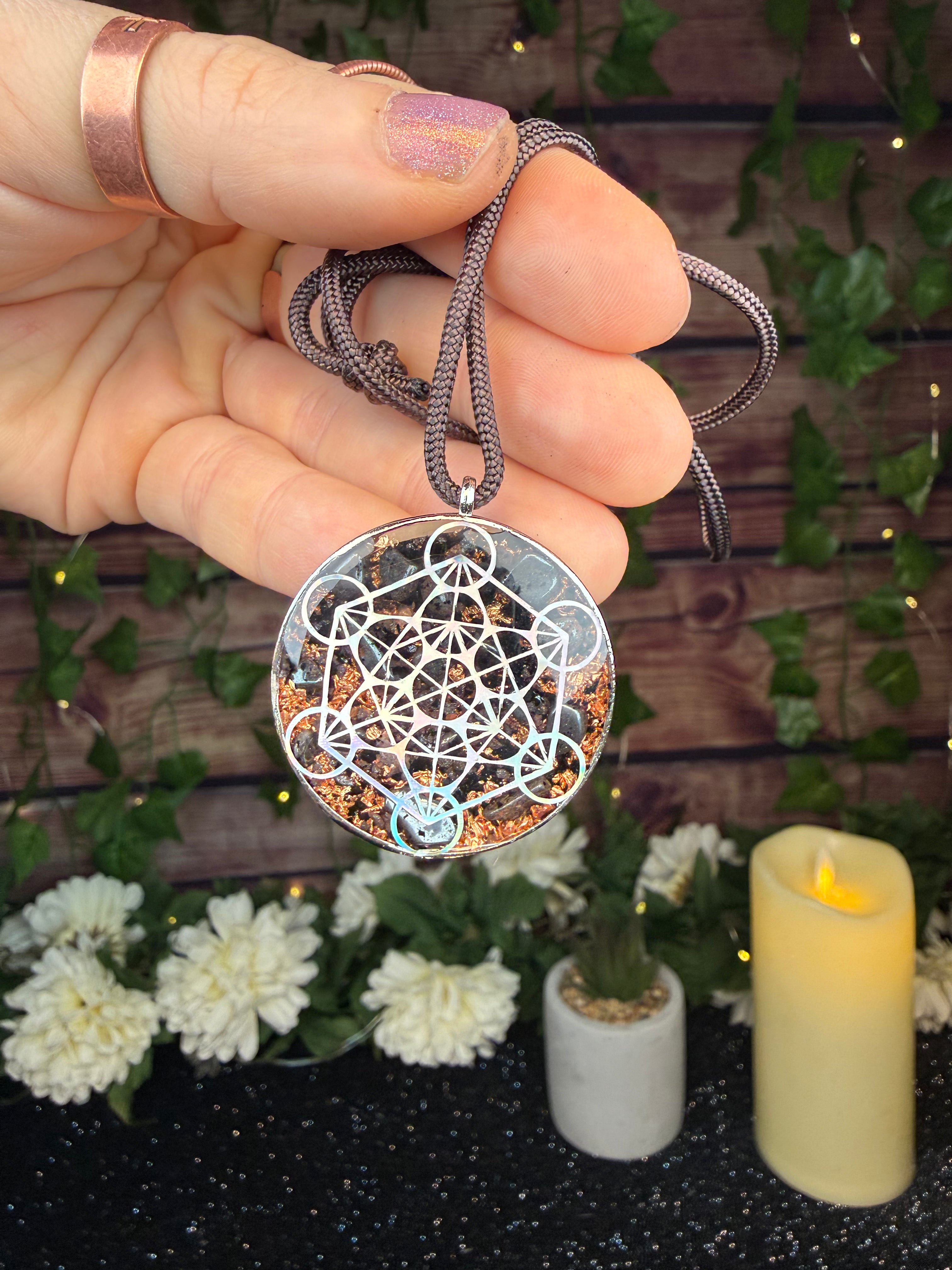 Metatron’s Cube+Seed of Life Adjustable Necklace