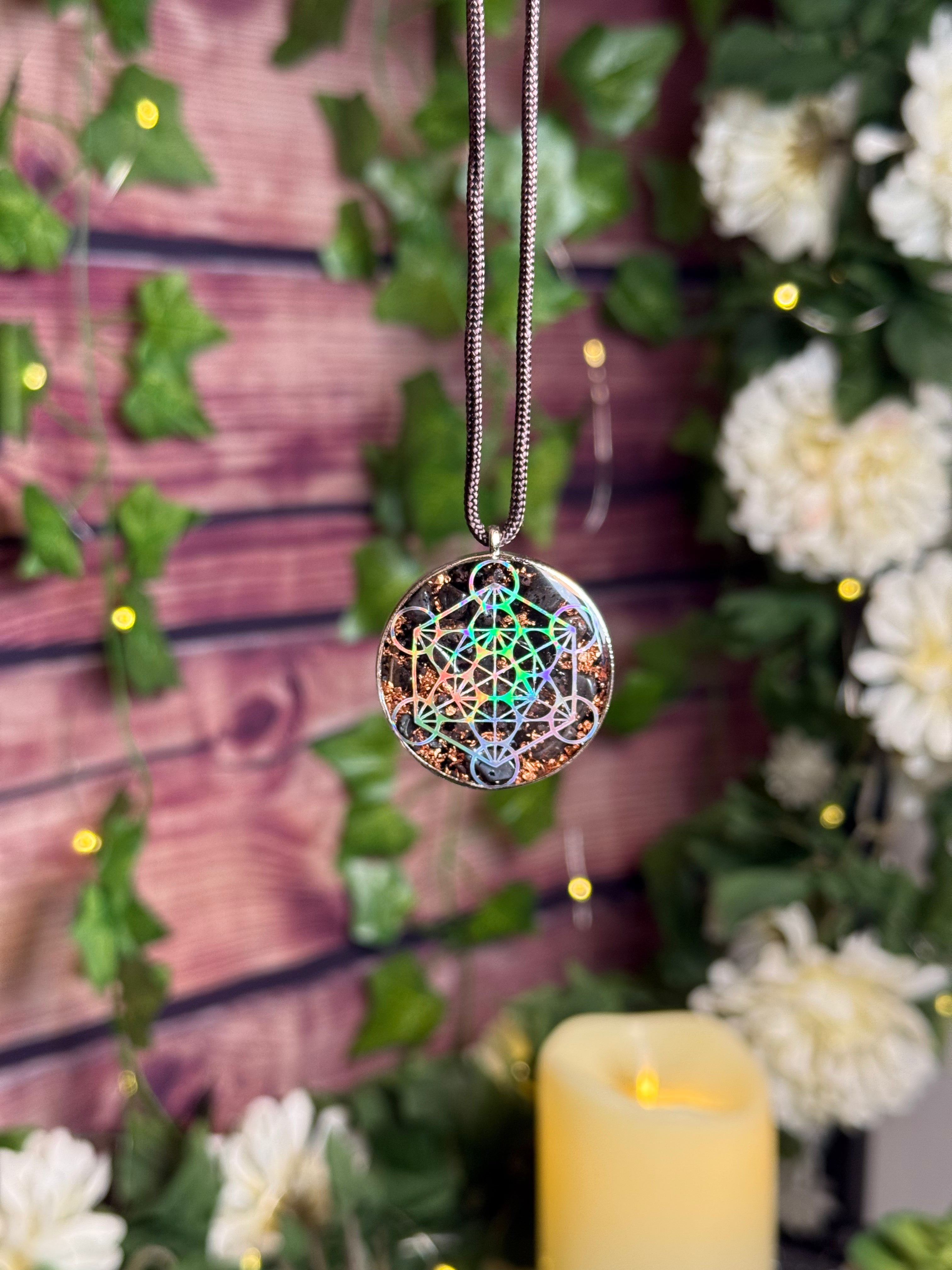 Metatron’s Cube+Seed of Life Adjustable Necklace
