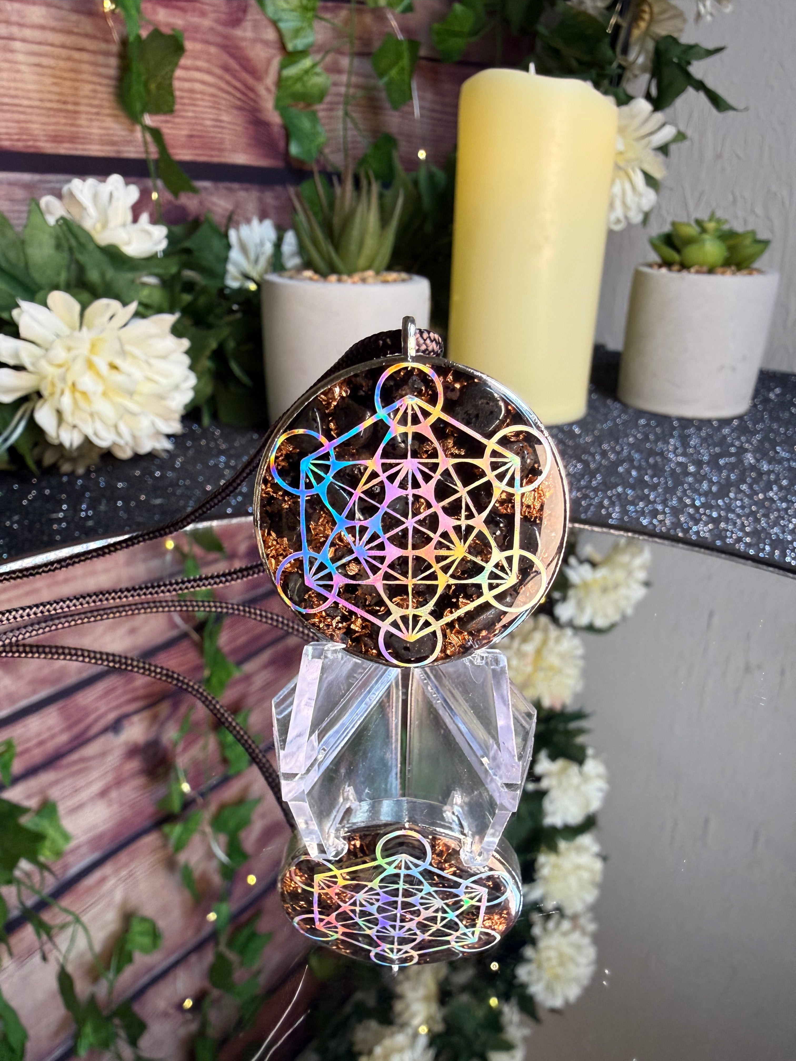 Metatron’s Cube+Seed of Life Adjustable Necklace