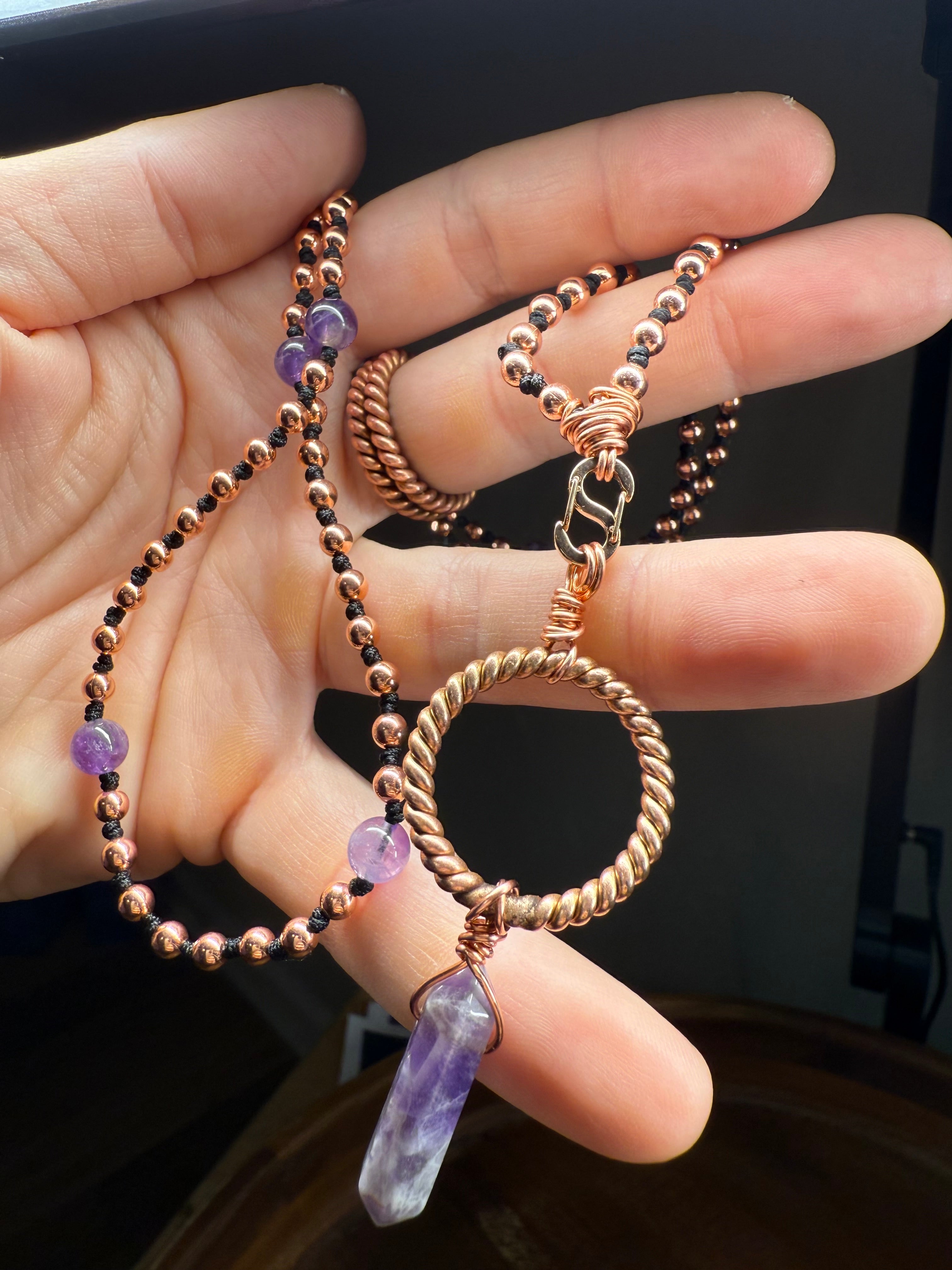 Amethyst Interchangeable Mala Necklace