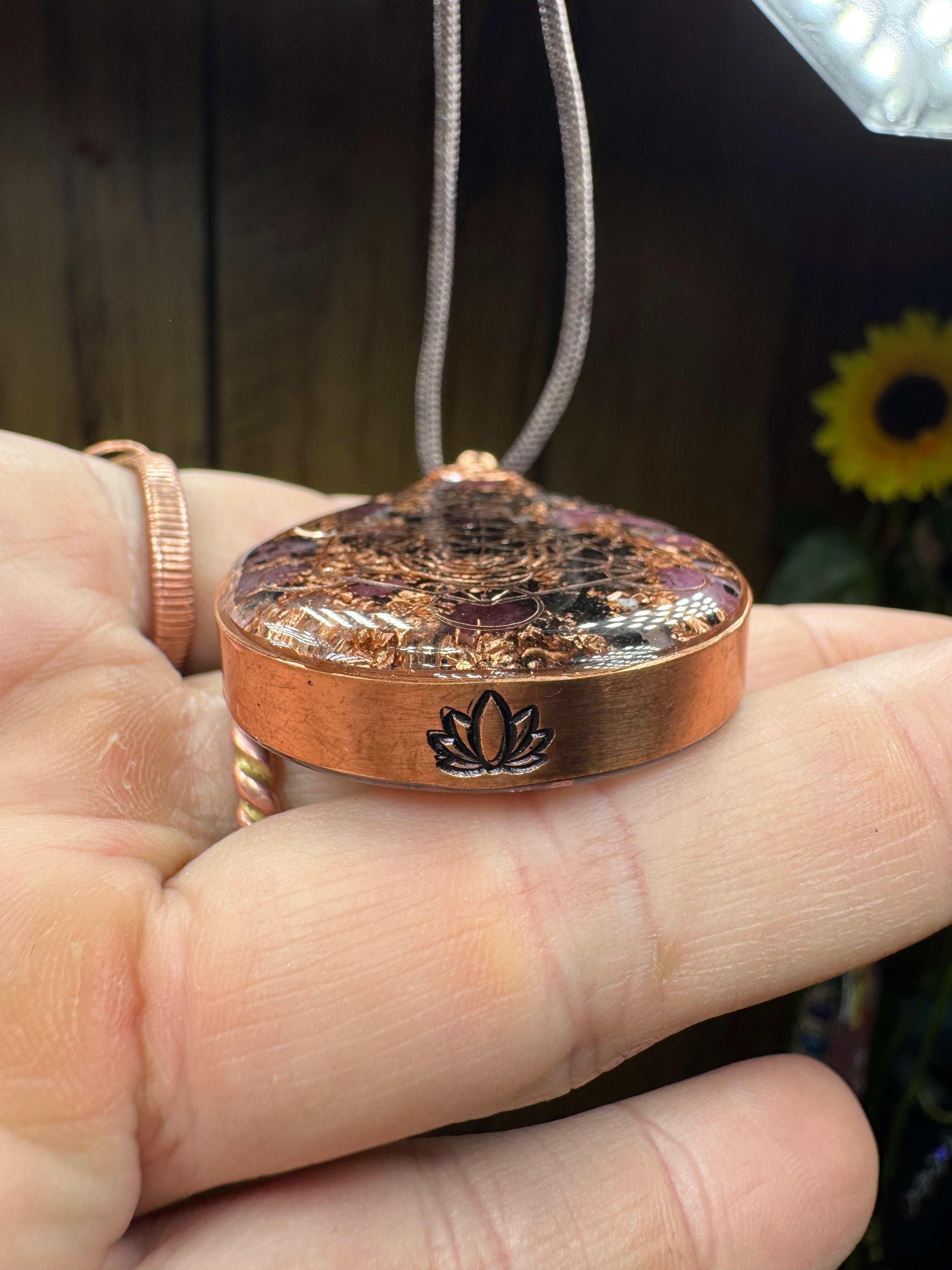 Metatron's Cube+Seed of Life-Pink Tourmaline