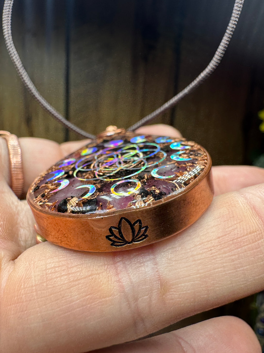 Moon Phases+Seed of Life-Pink Tourmaline,Rose Quartz