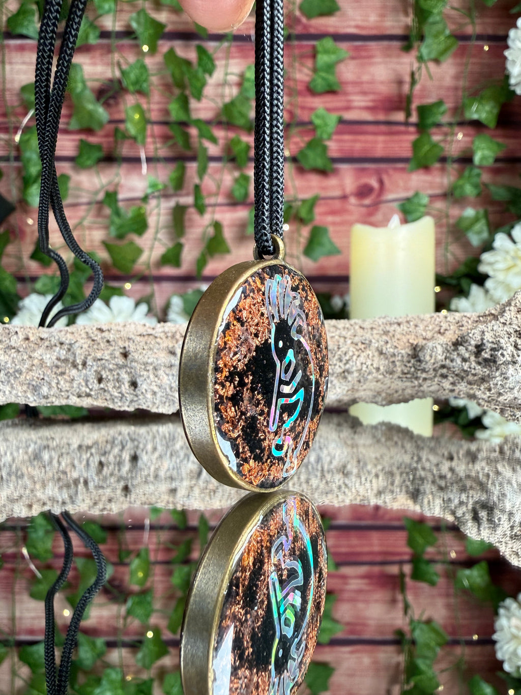 Kokopelli Grounding Orgonite Blend Dbl Sided w/ Seed of Life