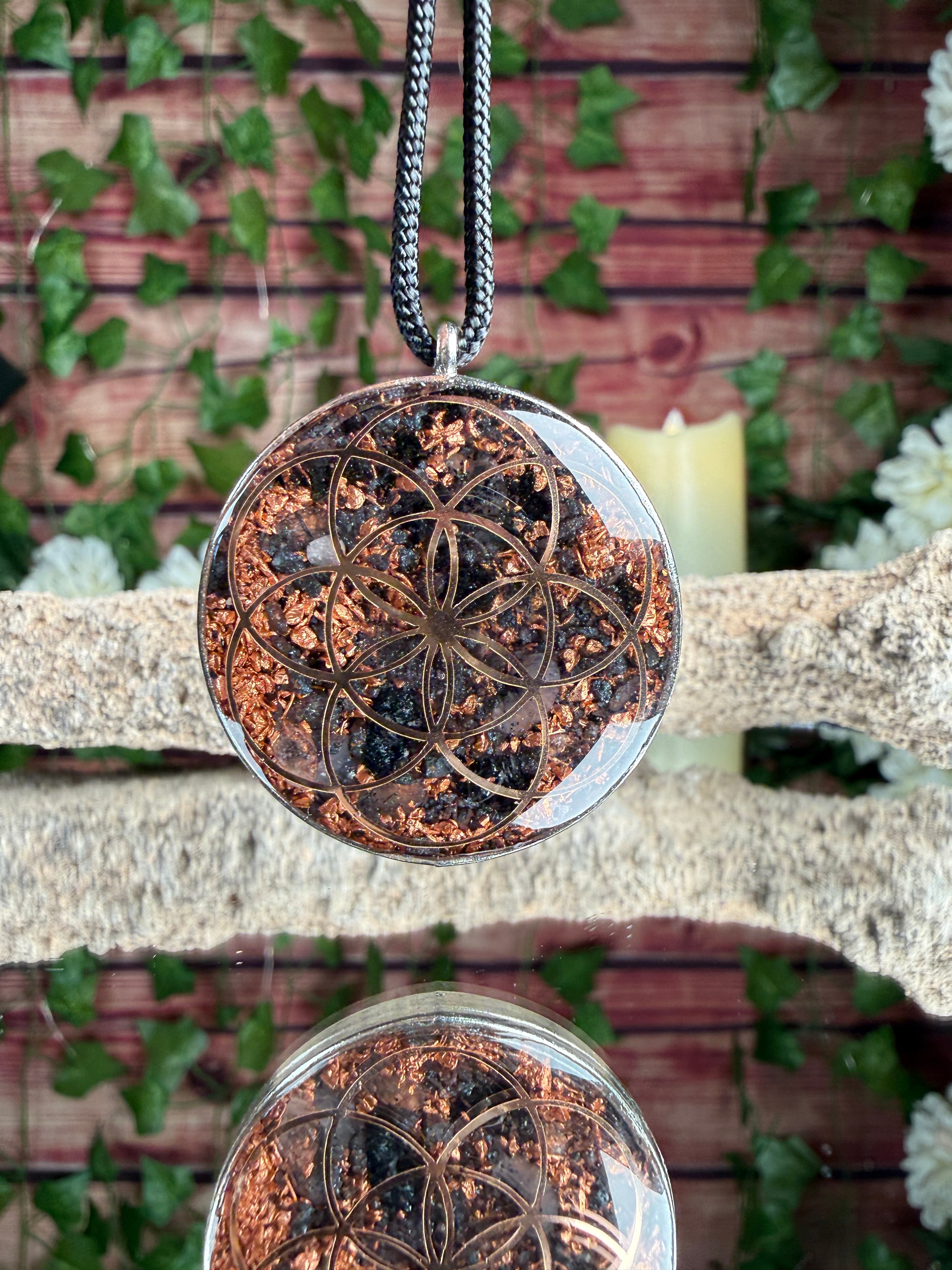 Metatron's Cube + Seed of Life Protection & Grounding Orgonite DBL Sided