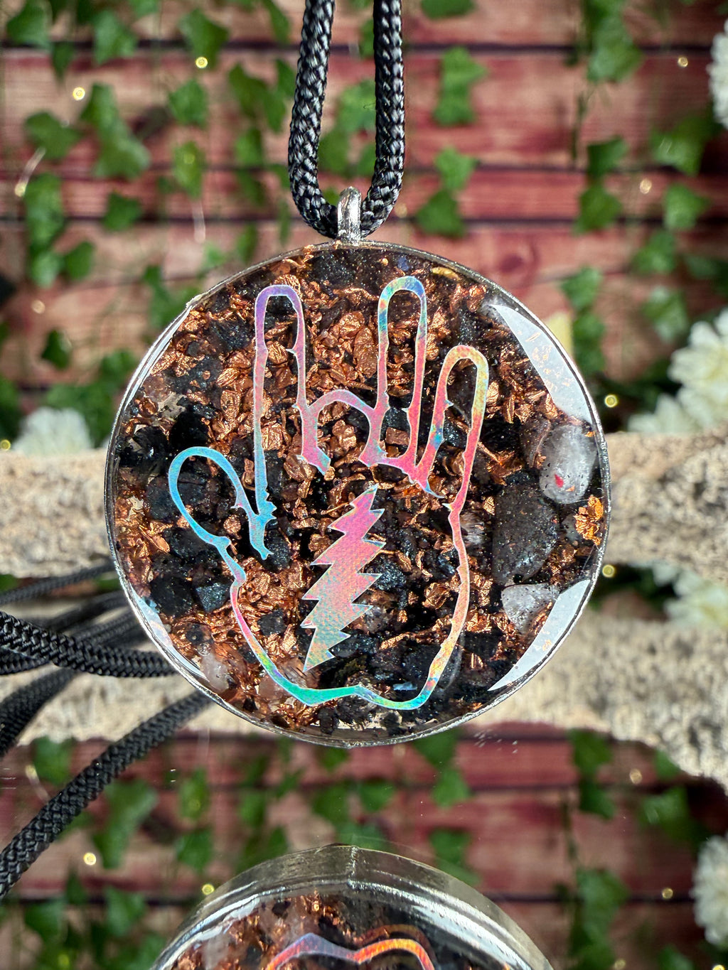 Jerry Hand~GD Orgonite Grounding Blend Dbl Sided w/ Seed of Life