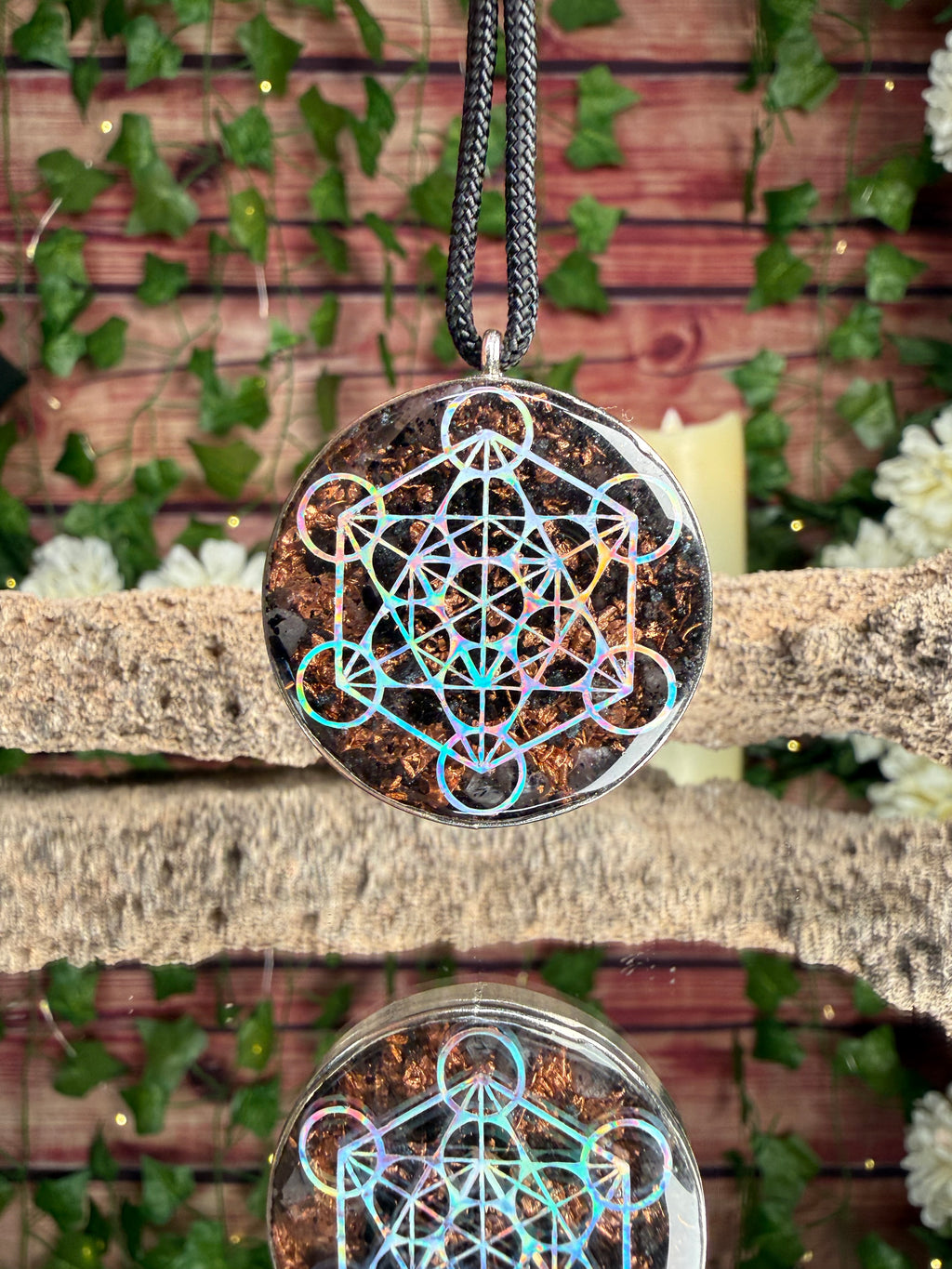 Metatrons Cube + Seed of Life Orgonite DBL Sided