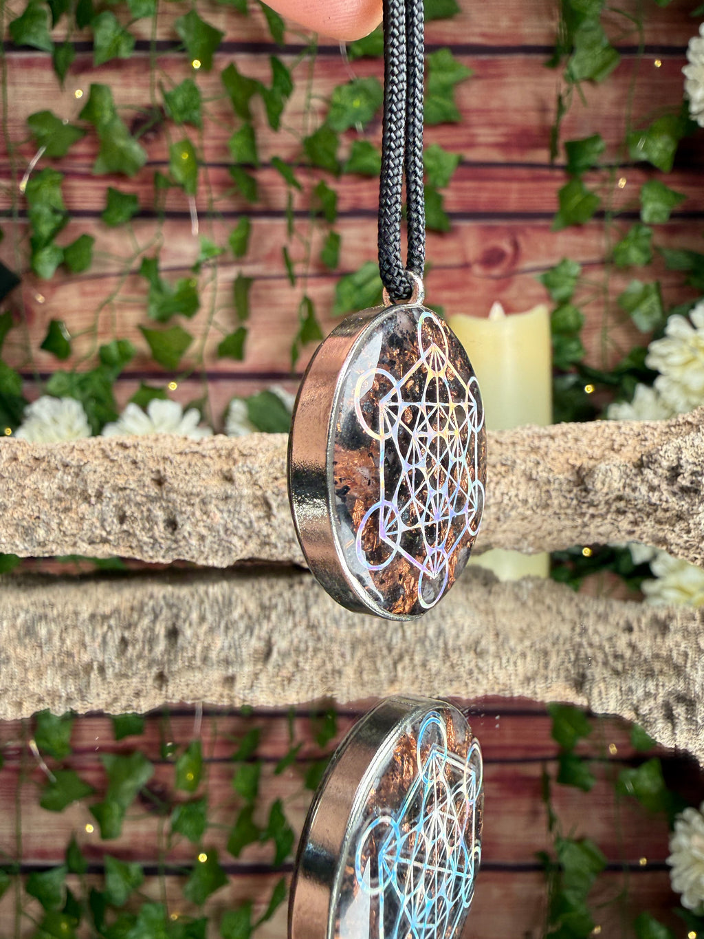Metatrons Cube + Seed of Life Orgonite DBL Sided