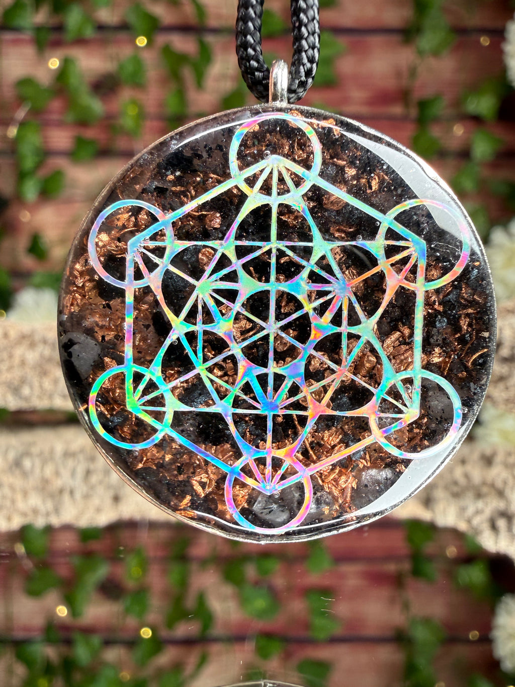 Metatrons Cube + Seed of Life Orgonite DBL Sided