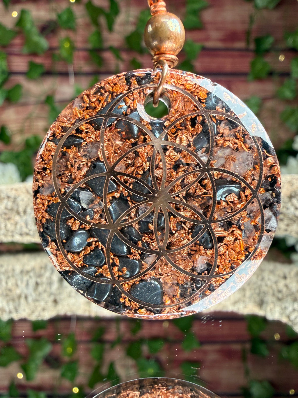 Grounding Orgonite Blend with the Seed of Life + Lotus