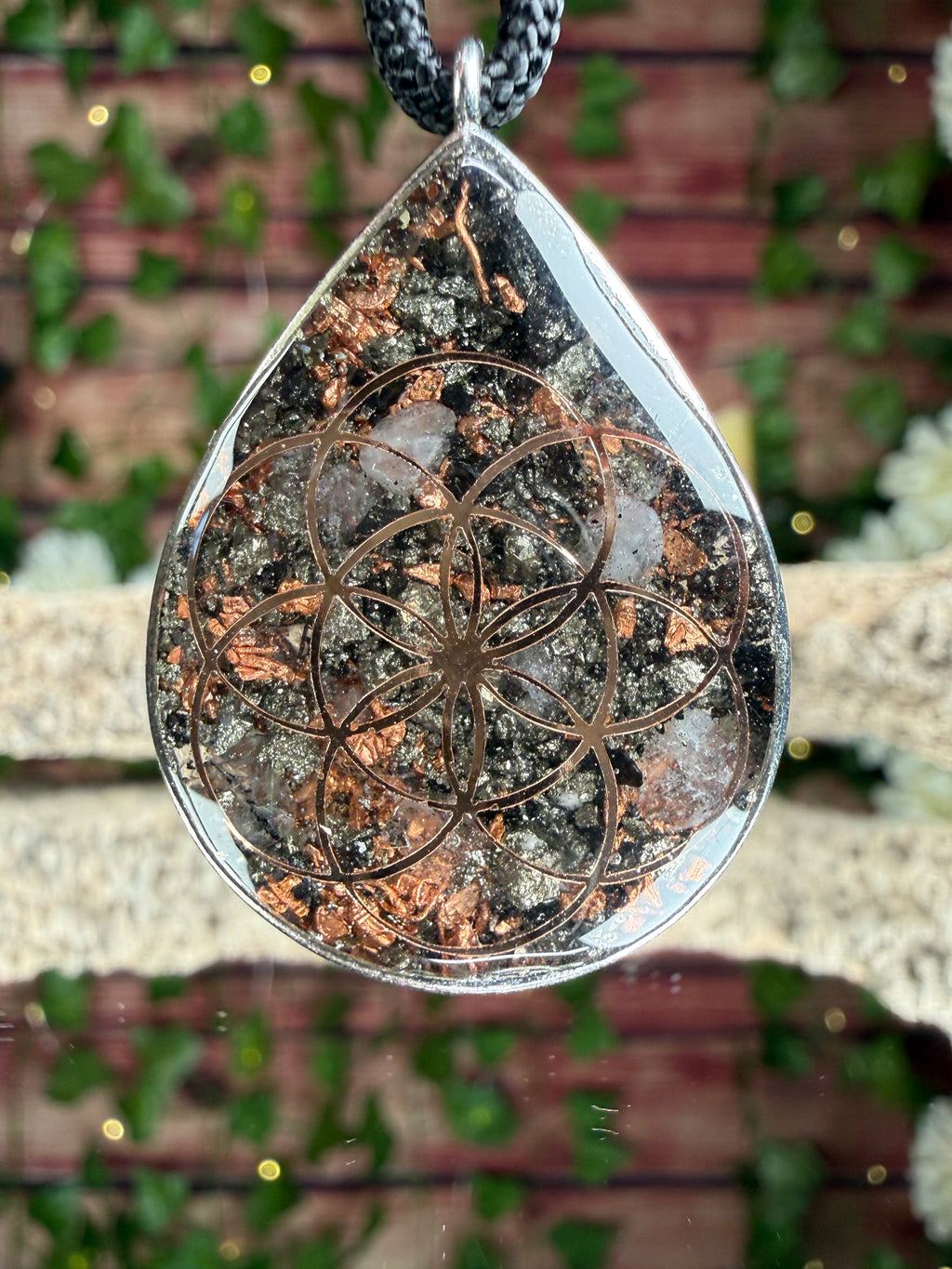 Seed of Life + Lotus Orgonite w/ Pyrite