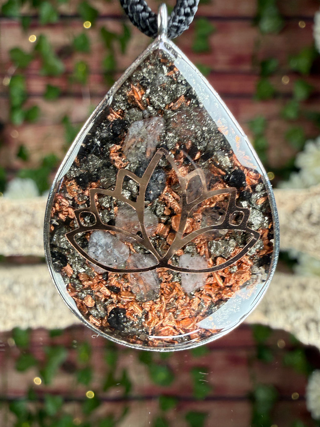 Seed of Life + Lotus Orgonite w/ Pyrite