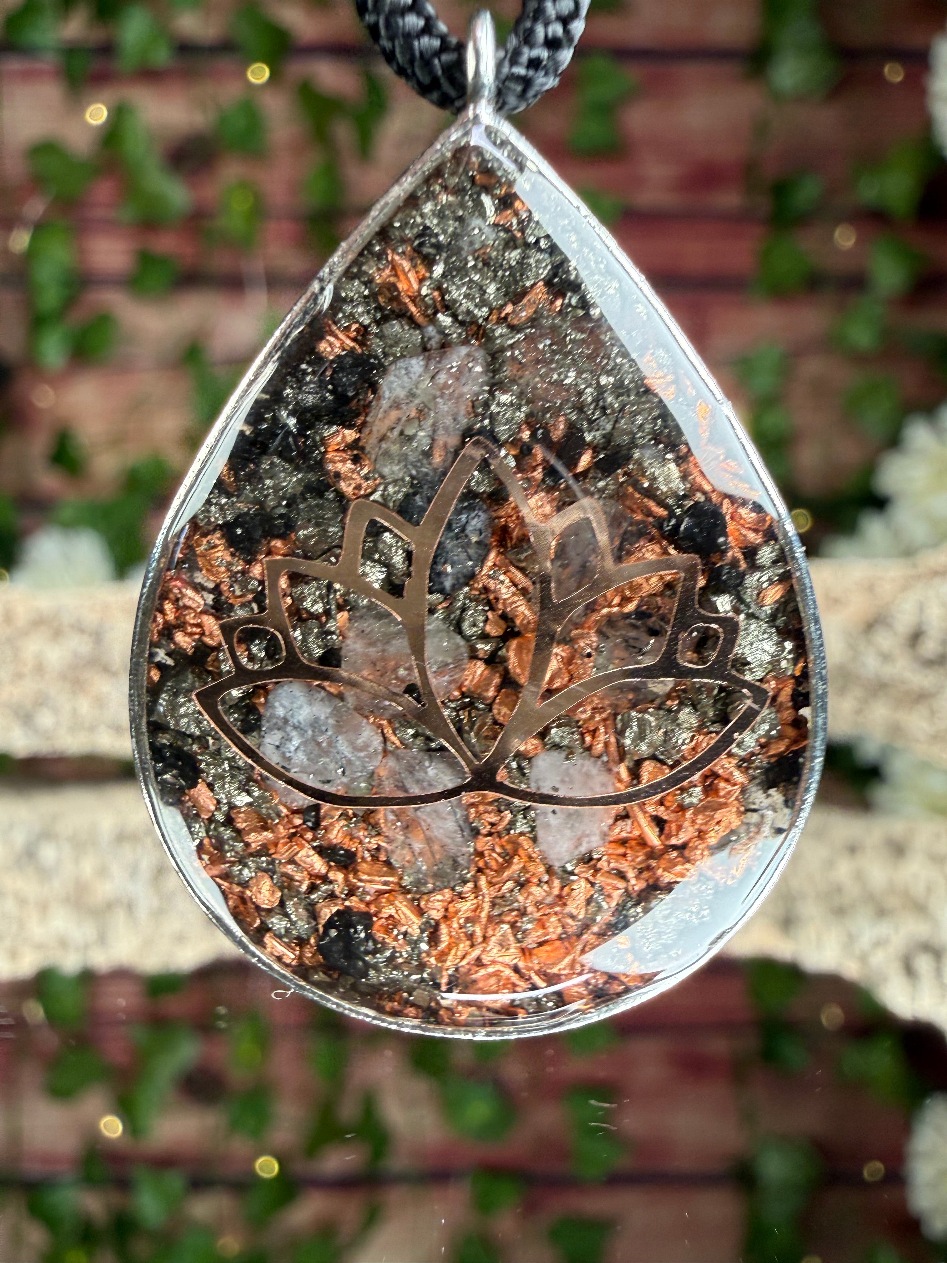 Seed of Life + Lotus Orgonite w/ Pyrite