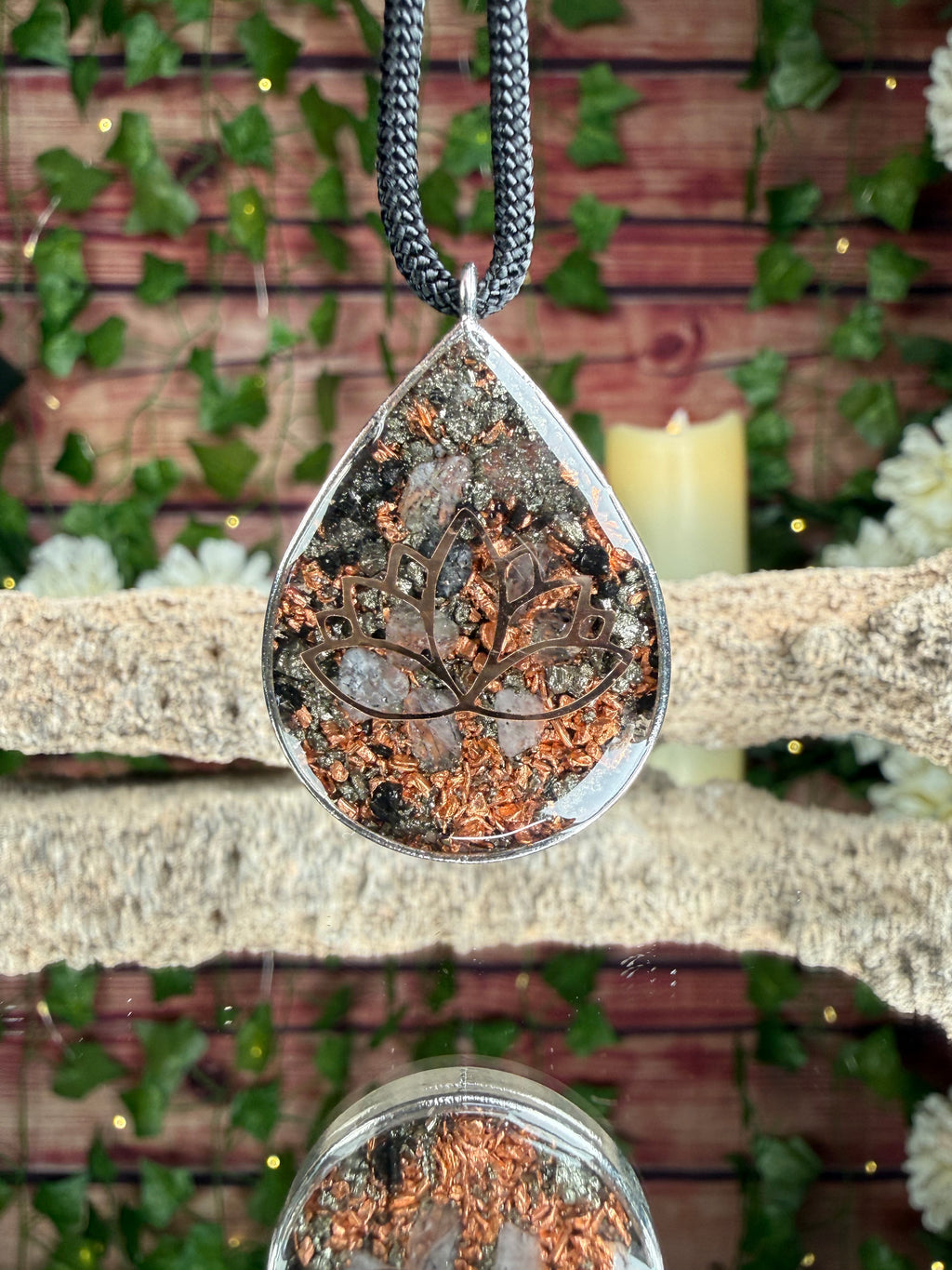 Seed of Life + Lotus Orgonite w/ Pyrite