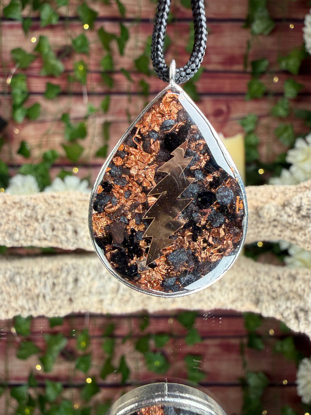13 point Bolt-Grateful Dead-Grounding Orgonite Blend Dbl Sided