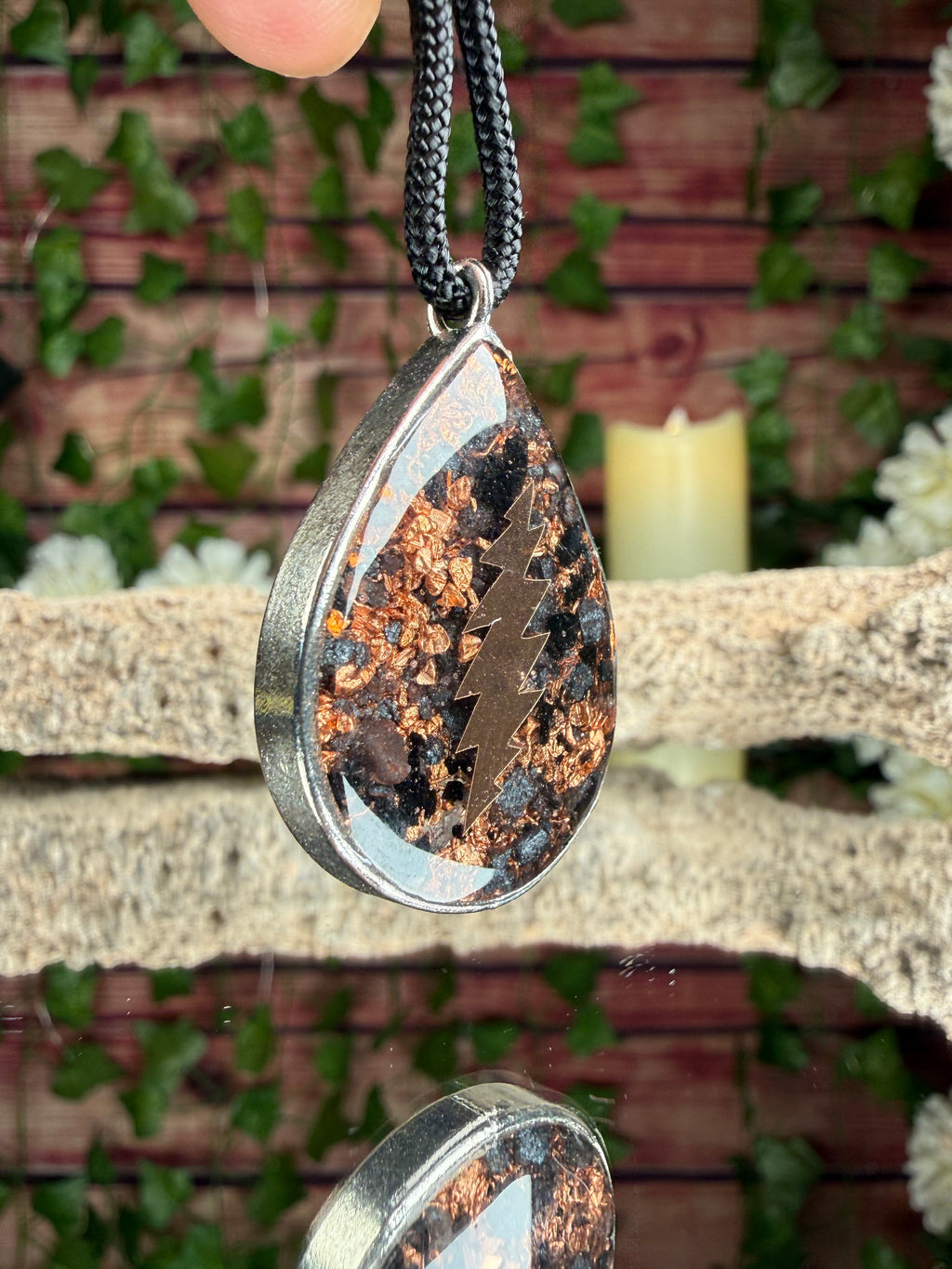 13 point Bolt-Grateful Dead-Grounding Orgonite Blend Dbl Sided