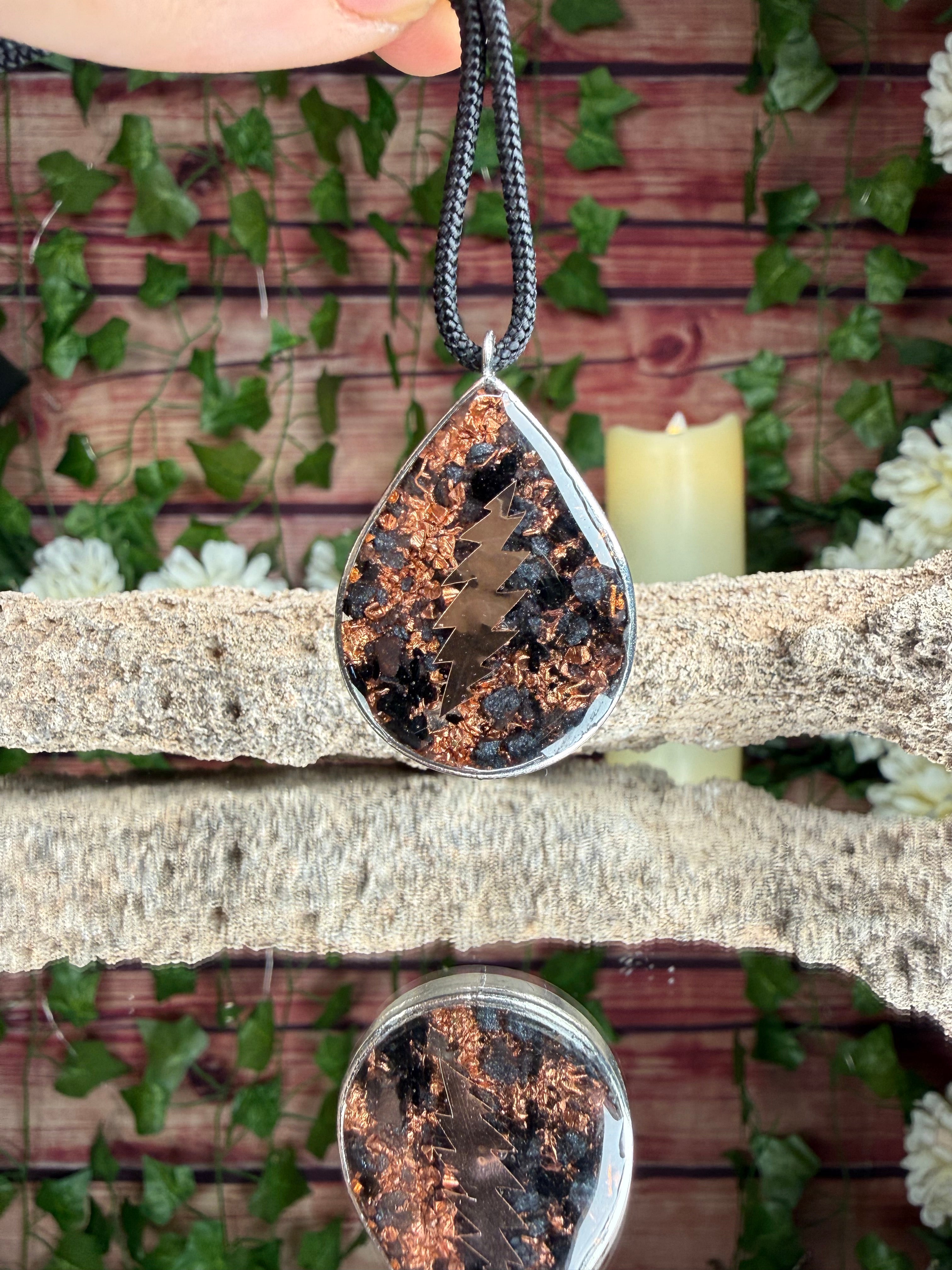 13 point Bolt-Grateful Dead-Grounding Orgonite Blend Dbl Sided