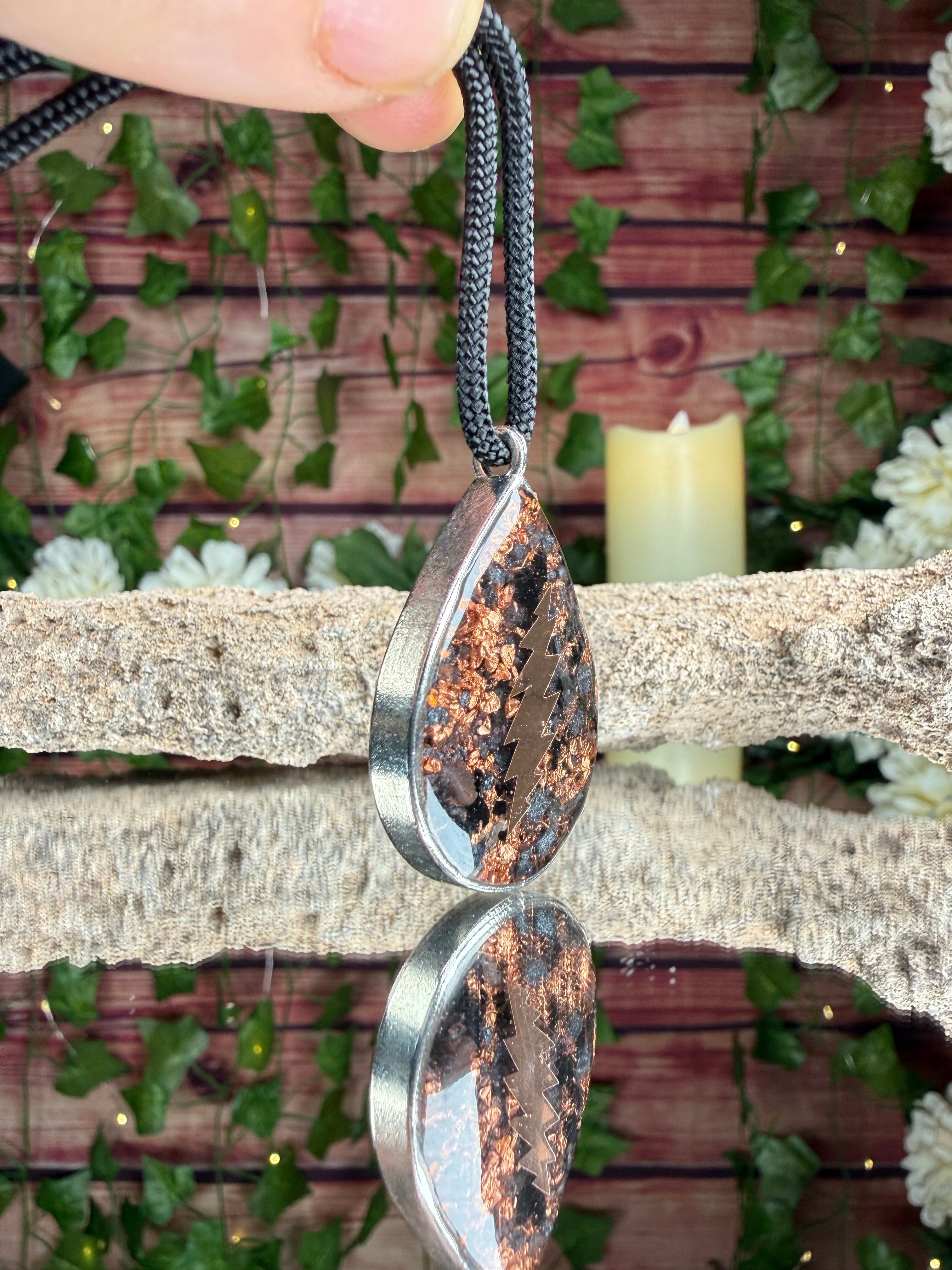 13 point Bolt-Grateful Dead-Grounding Orgonite Blend Dbl Sided