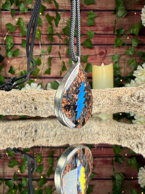 Grateful Dead *Glow in the dark* Bolt -Orgonite Grounding Blend Dbl Sided