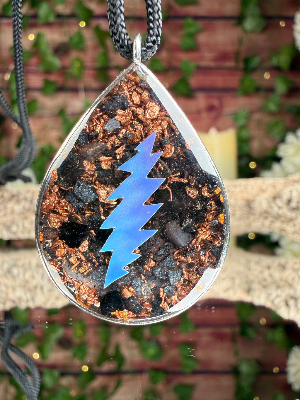 Grateful Dead *Glow in the dark* Bolt -Orgonite Grounding Blend Dbl Sided
