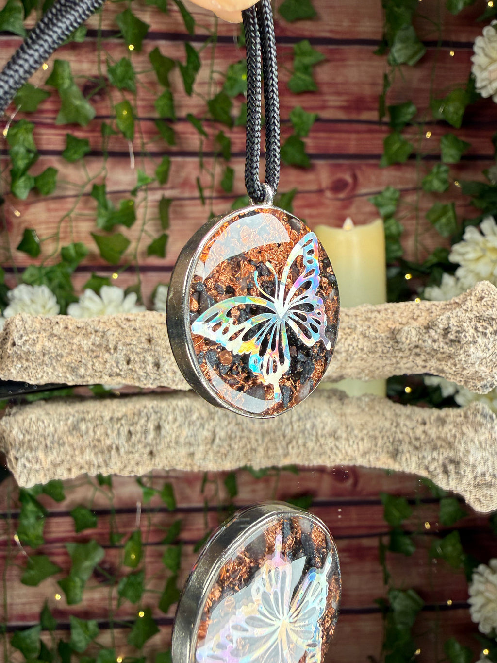 Butterfly & Seed of Life Orgonite - Grounding Blend Dbl Sided