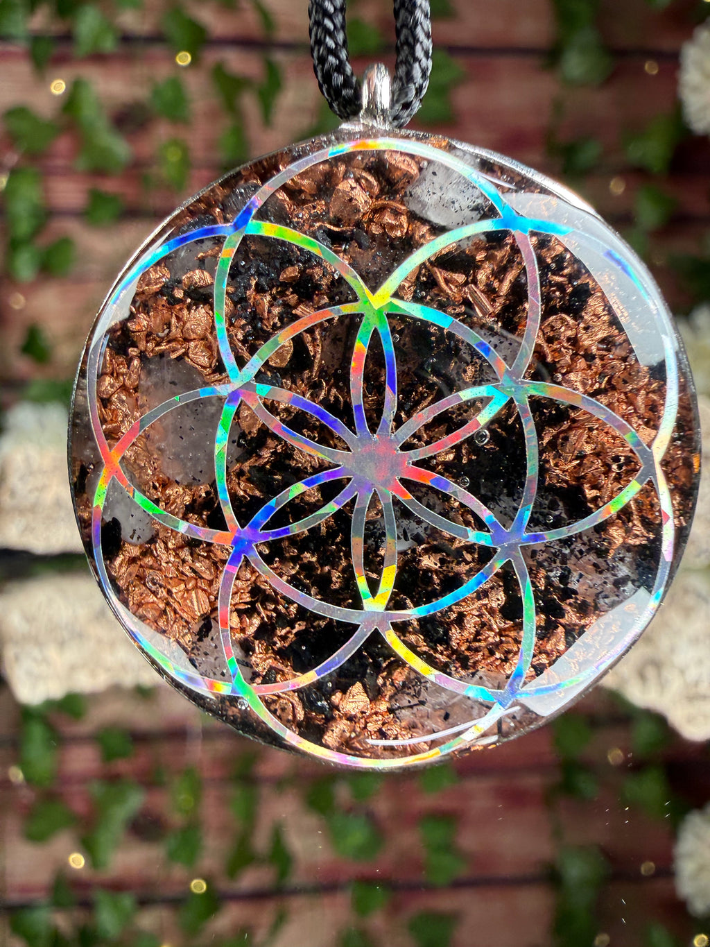 Butterfly & Seed of Life Orgonite - Grounding Blend Dbl Sided