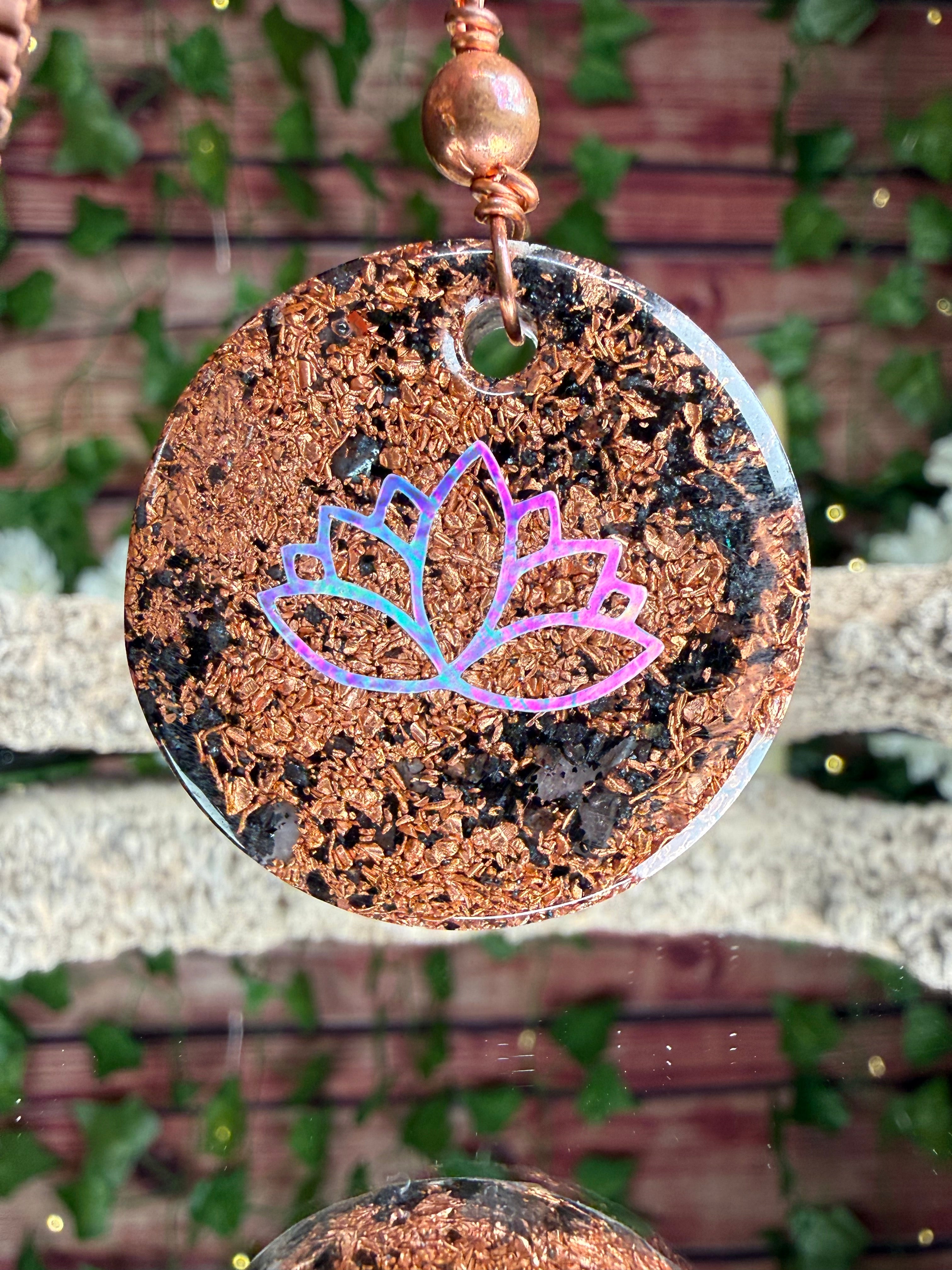Grounding Orgonite w/ Seed of Life & Lotus Dbl Sided