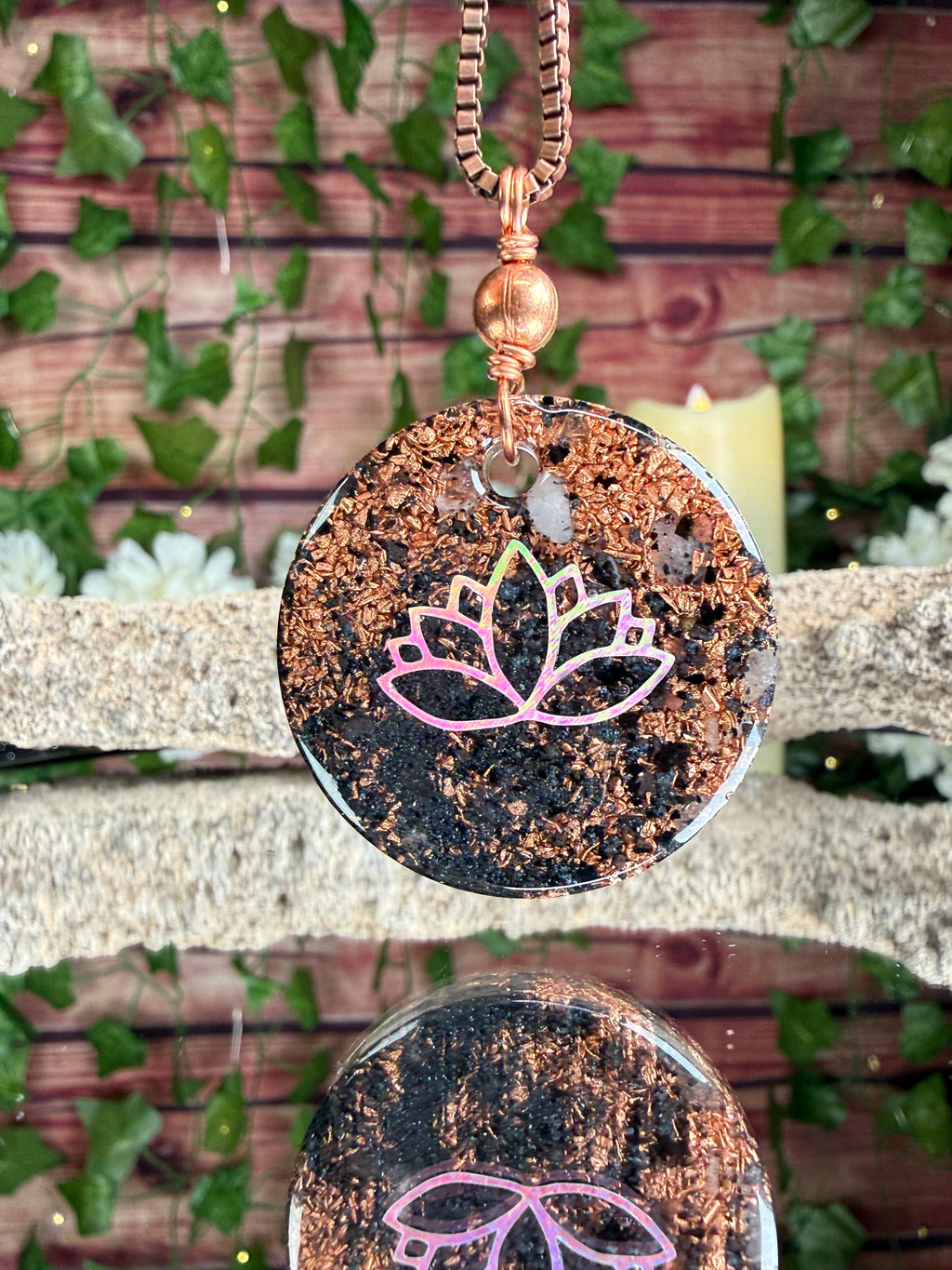 Grounding Orgonite Blend w/ Hematite Cab Dbl Sided