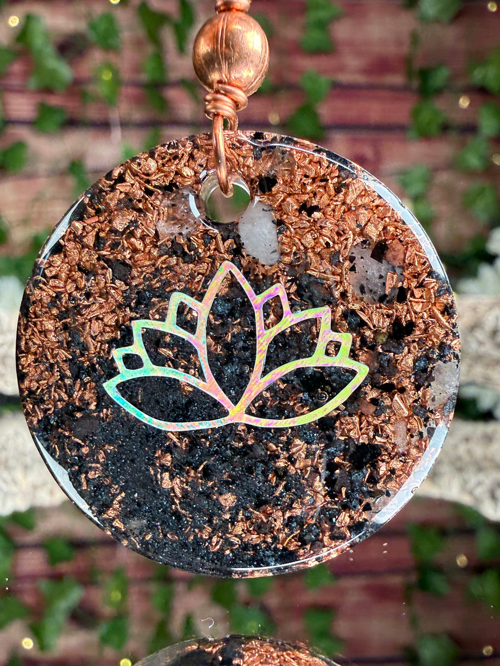 Grounding Orgonite Blend w/ Hematite Cab Dbl Sided