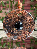 Grounding Orgonite Pendant w/ Onyx Cabochon Dbl Sided