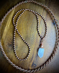 Copper Interchangeable Mala with Quartz Point
