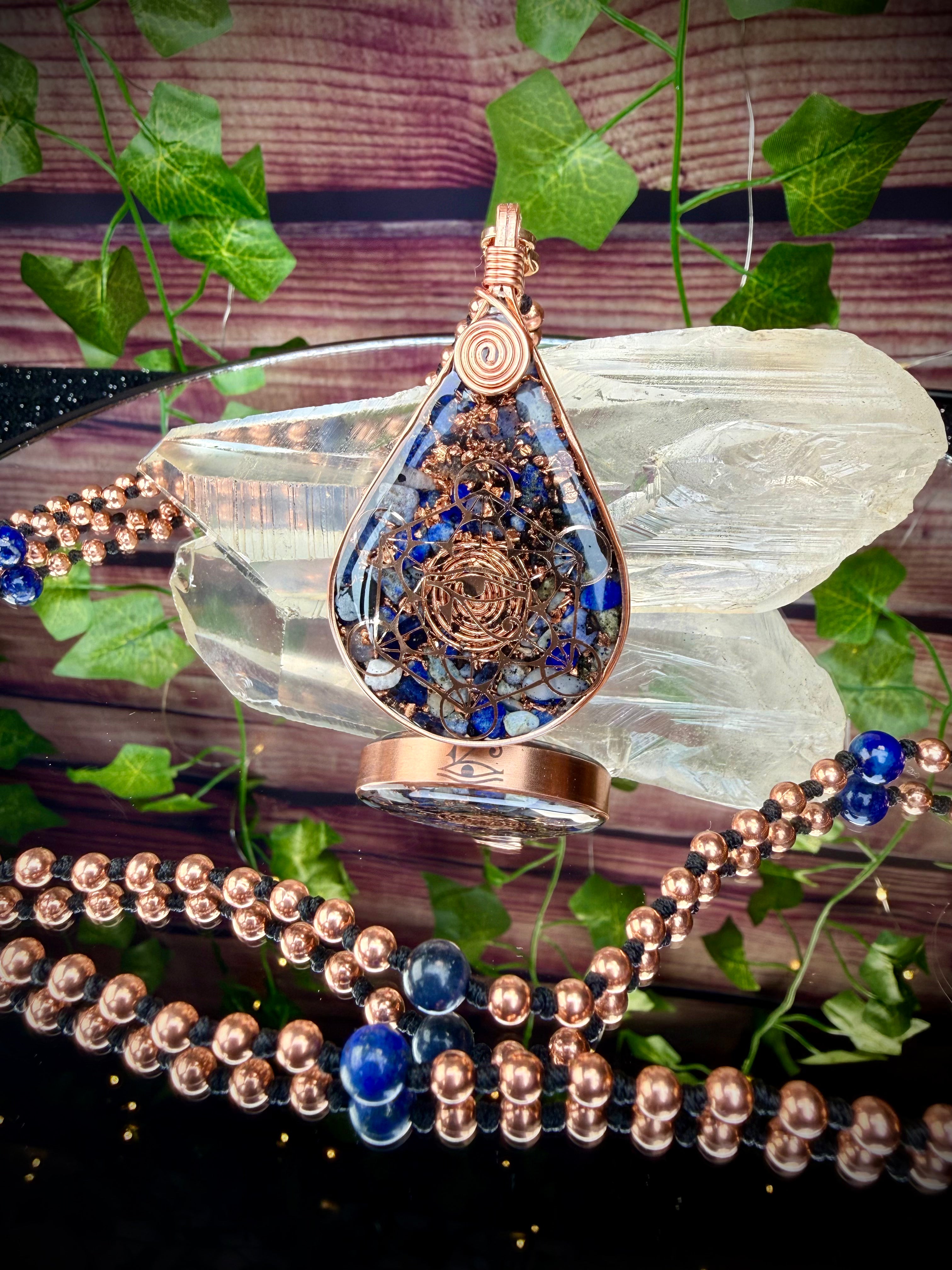 Eye of Horus-Lapis Protection Orgone Mala
